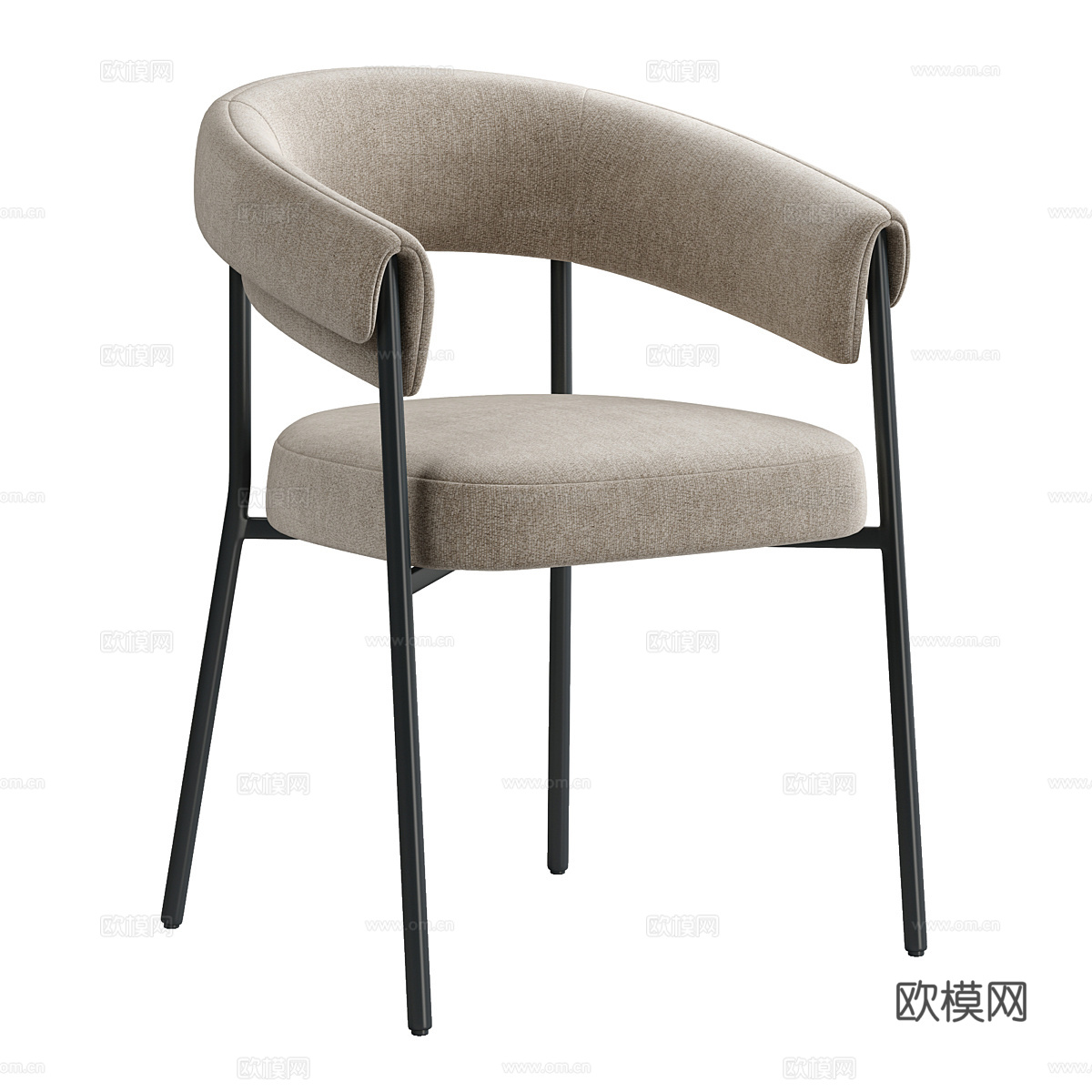 现代意式 Pulp 布艺单椅3d模型