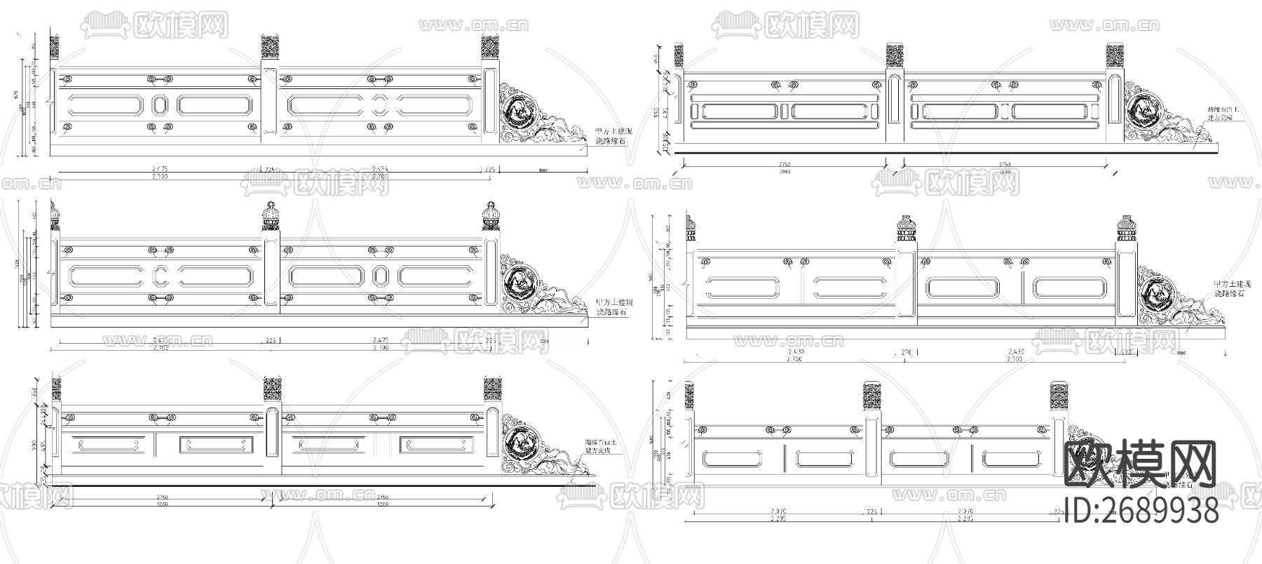 护栏cad立面图下载