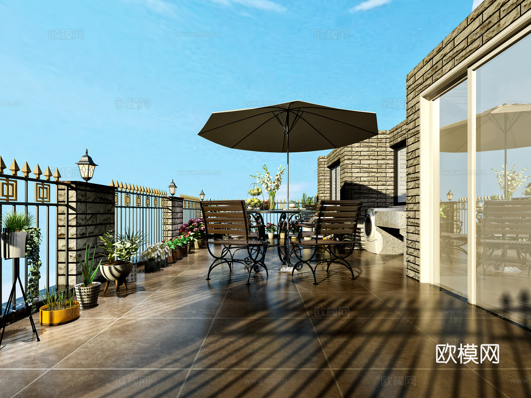 屋顶阳台露台3d模型