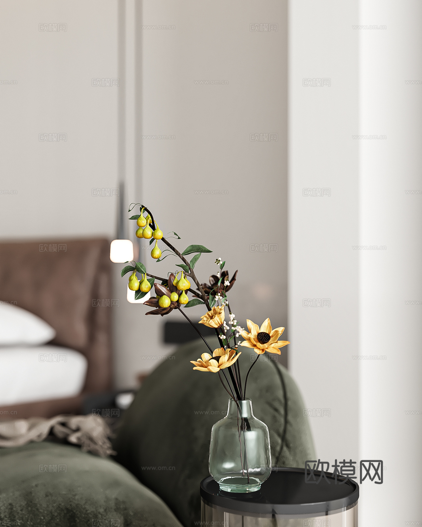 现代极简卧室3d模型