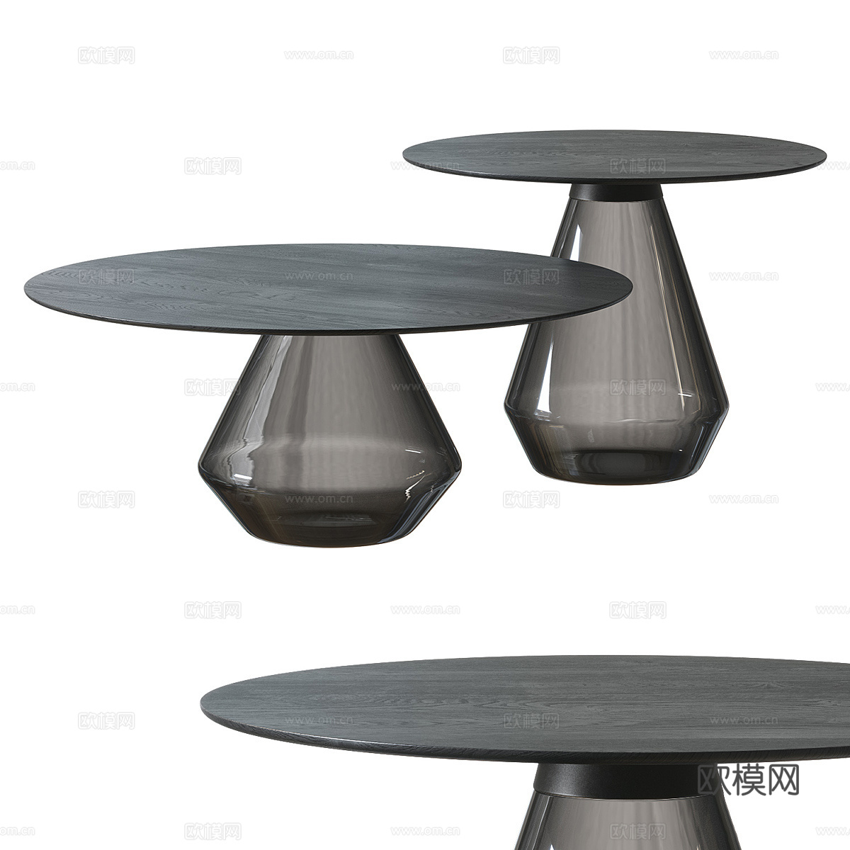 现代意式极简圆茶几组合3d模型