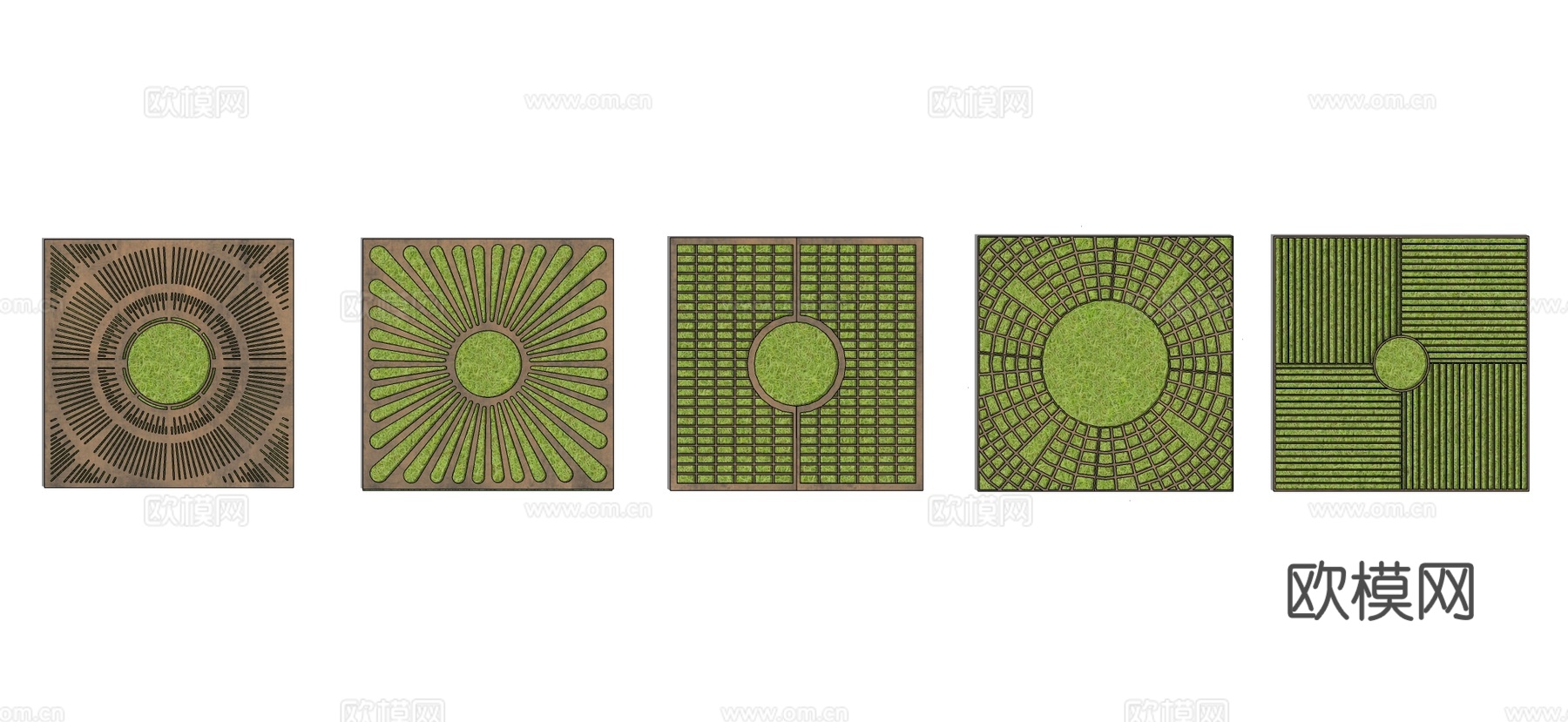 新中式树篦子 树池su模型下载（渲染图3）