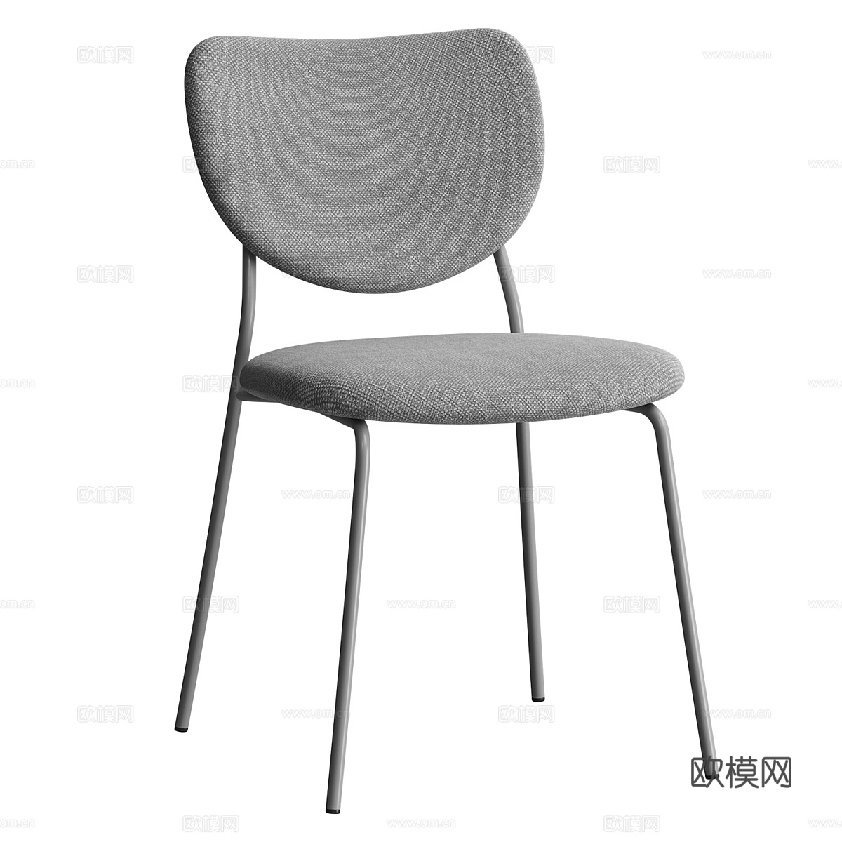 现代意式极简圆餐桌椅组合3d模型