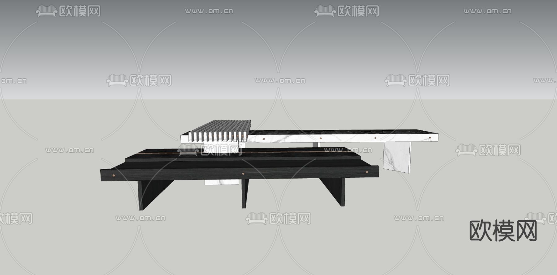 轻奢茶几su模型下载（渲染图2）