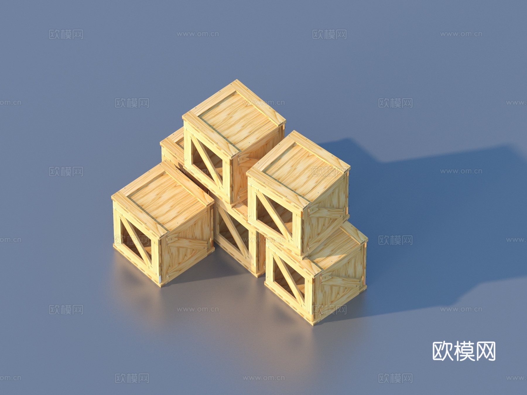 木箱 箱子 包装箱 物流箱 快递箱3d模型