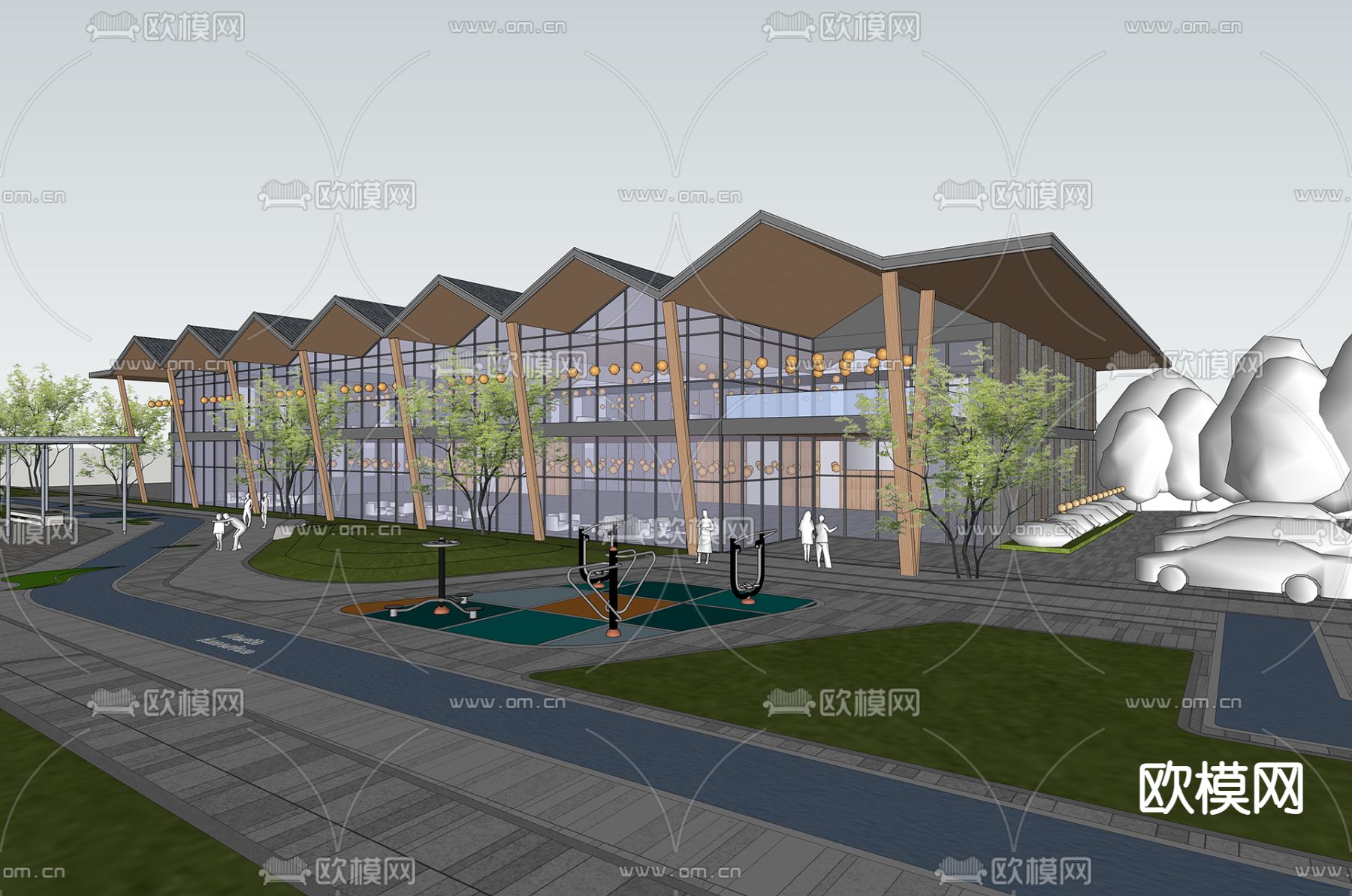 图书馆su模型下载（渲染图2）