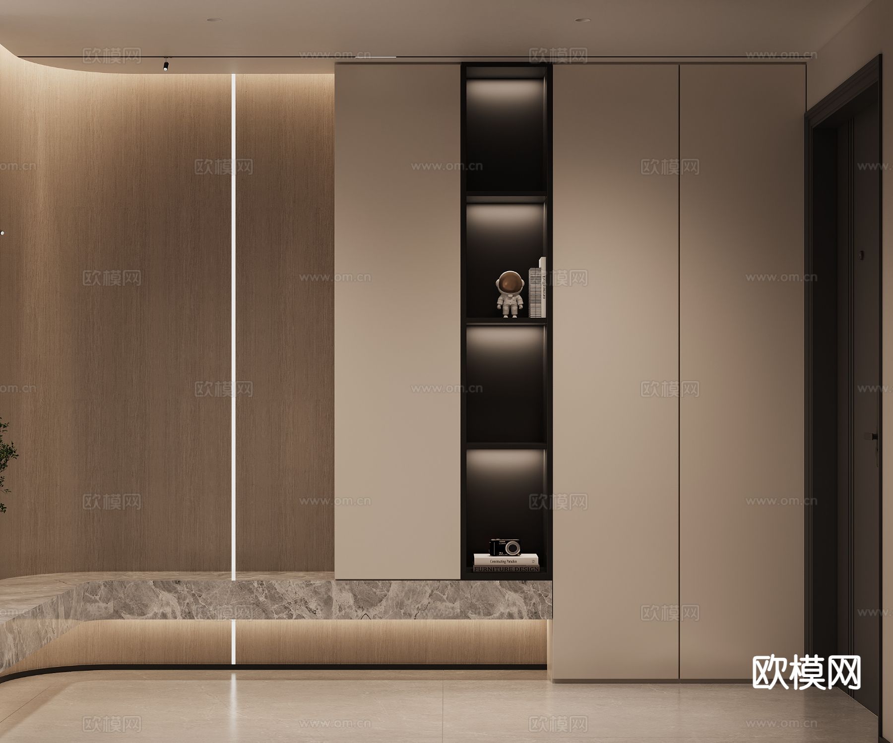 现代入户玄关 门厅3d模型下载（渲染图2）