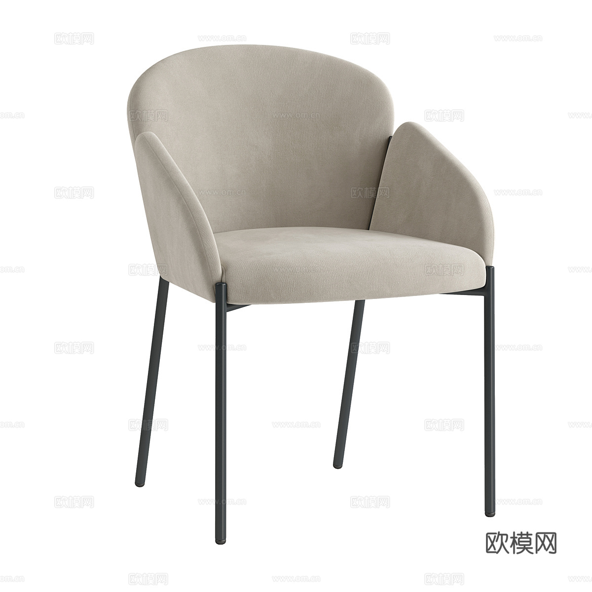 现代极简 Melia 布艺单椅3d模型