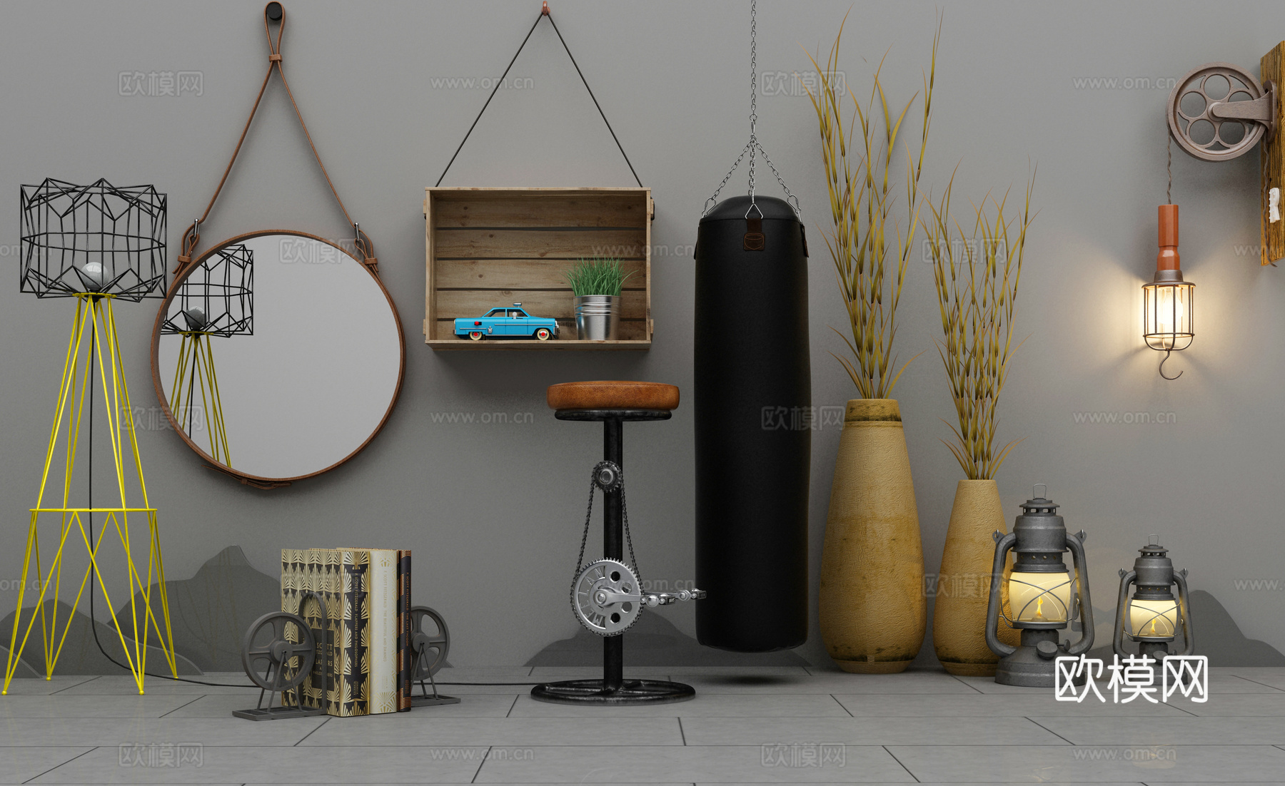loft个性化摆件组合3d模型
