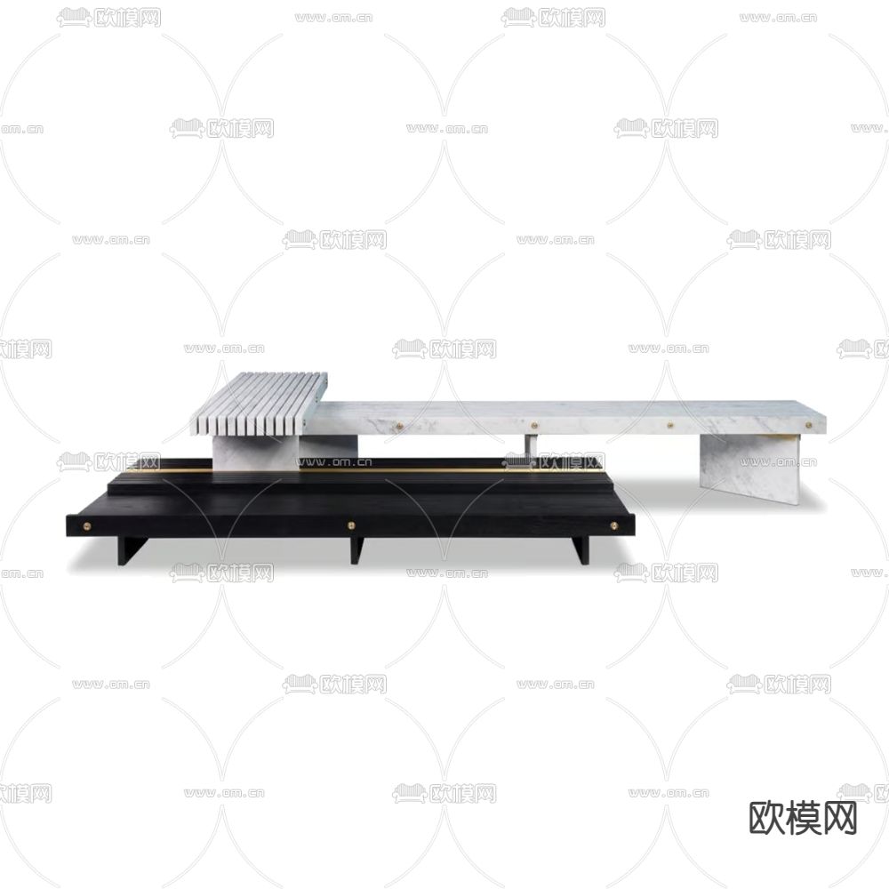 轻奢茶几su模型下载（渲染图1）