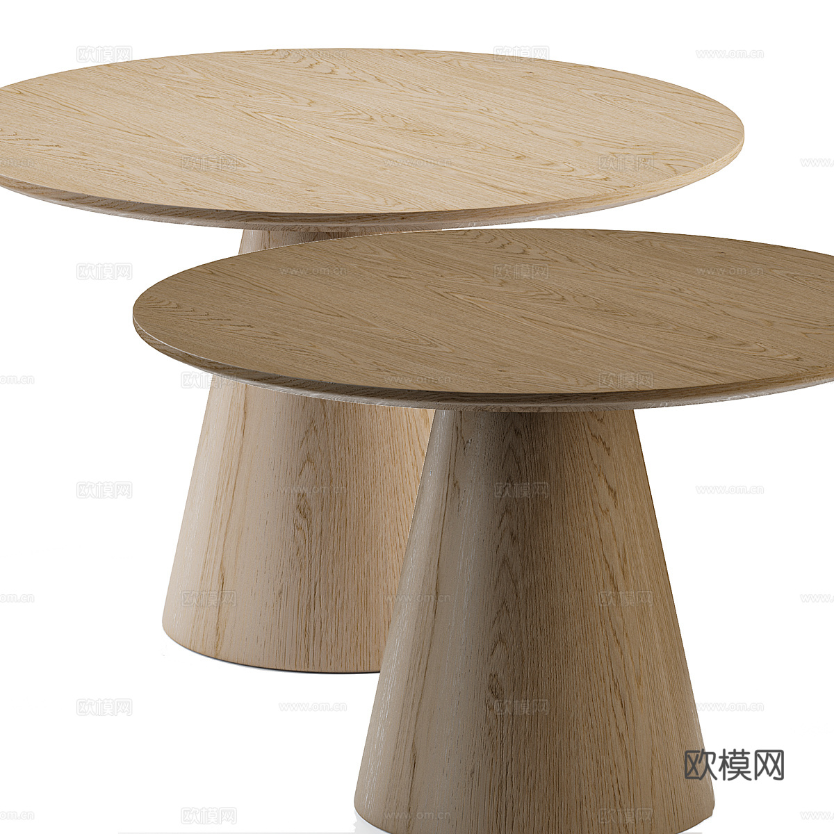 现代意式圆餐桌椅组合3d模型