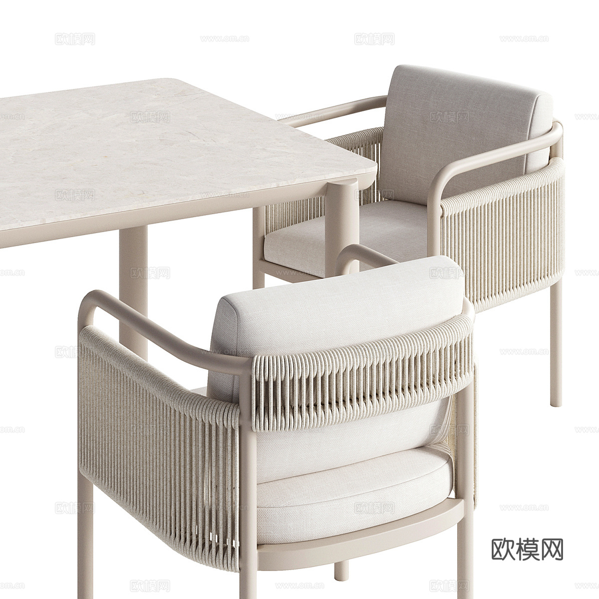 新中式户外餐桌椅3d模型
