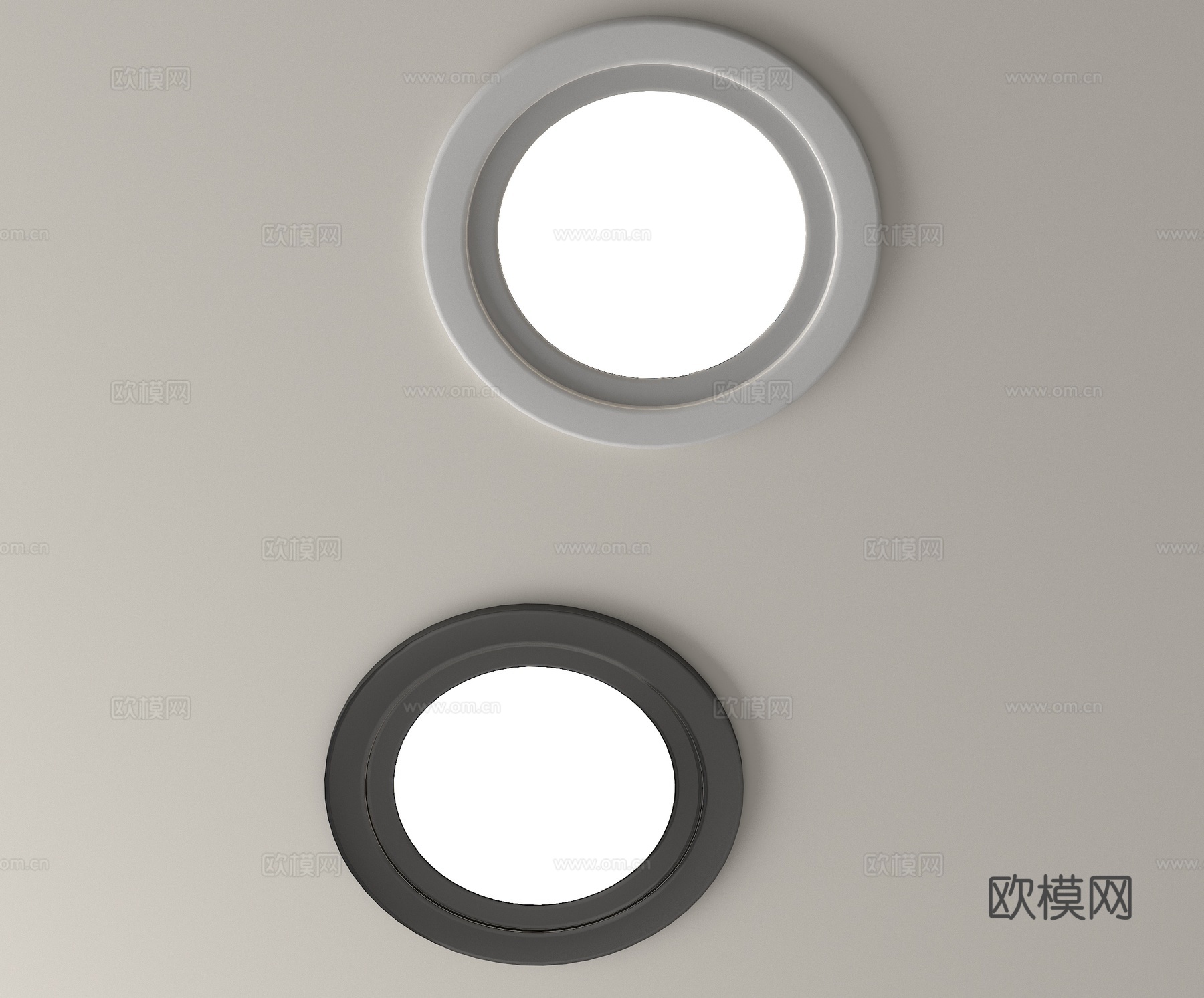现代筒灯射灯 嵌入式筒灯 牛角灯3d模型