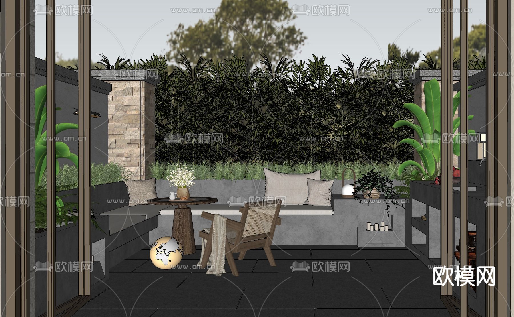 侘寂花园su模型下载（渲染图4）