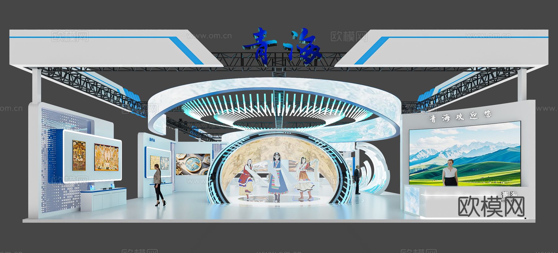 现代展会展厅3d模型