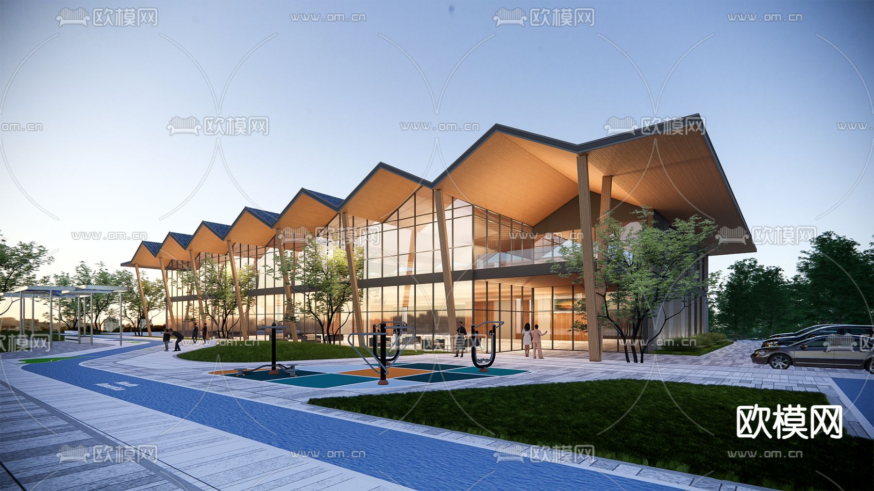 图书馆su模型下载（渲染图1）