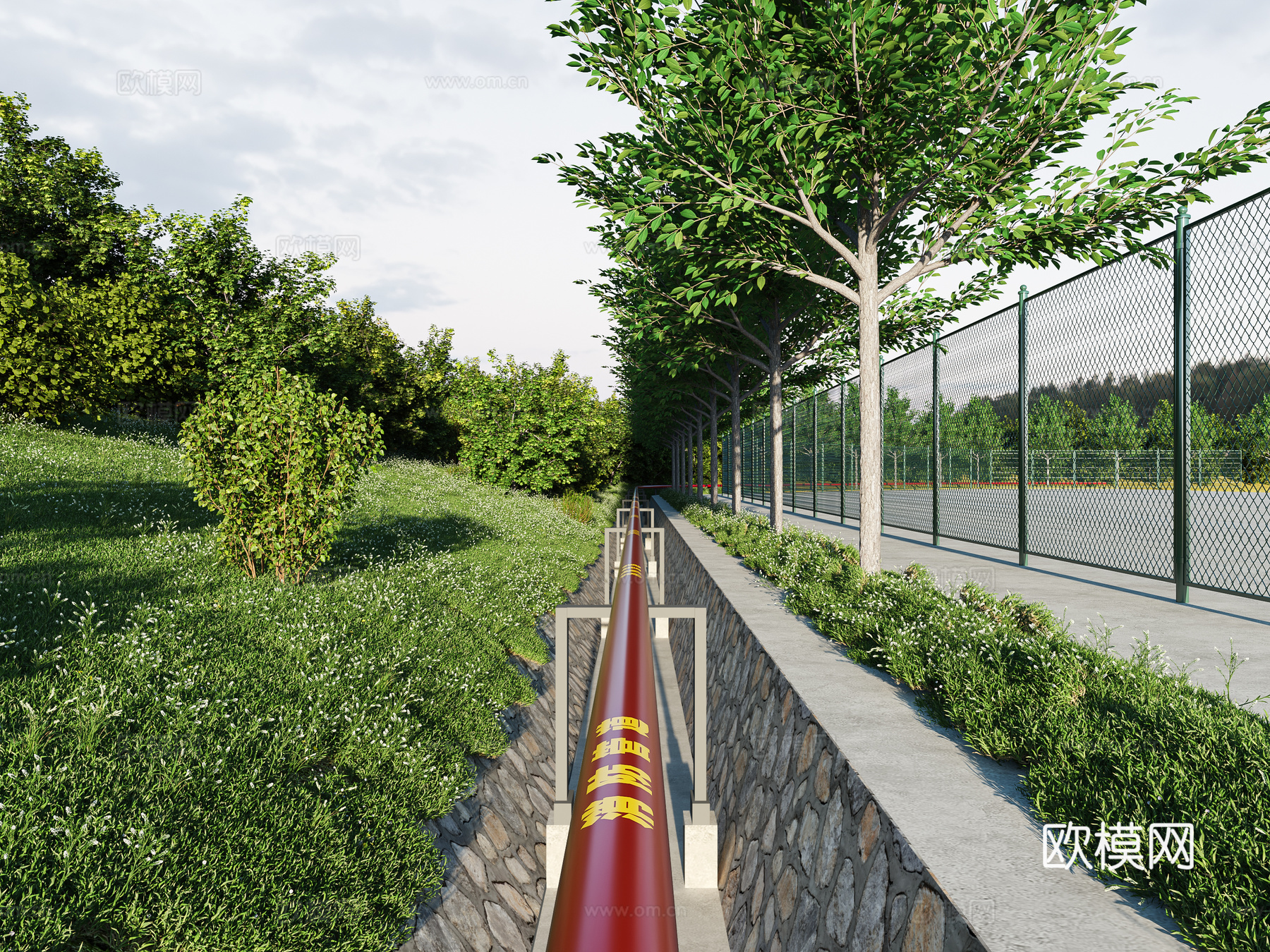 现代景观3d模型下载