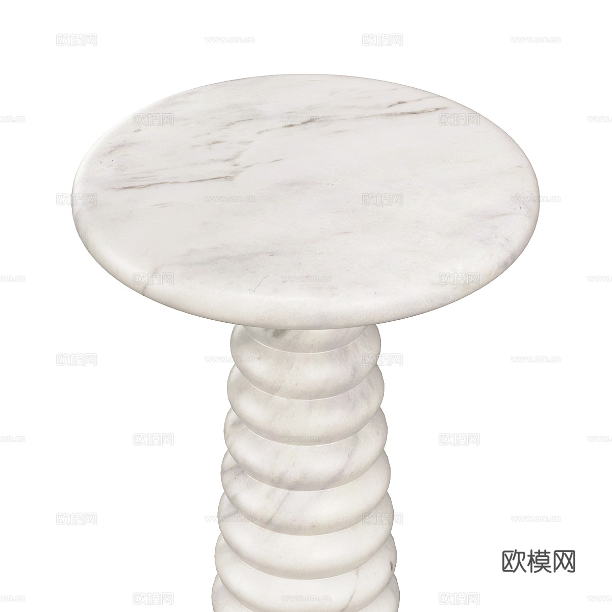 现代意式极简大理石圆边几3d模型