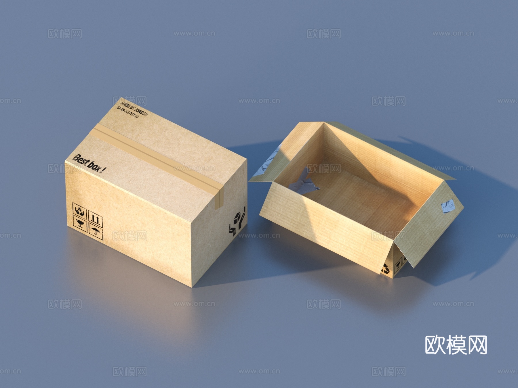 纸箱子 箱子 纸箱3d模型