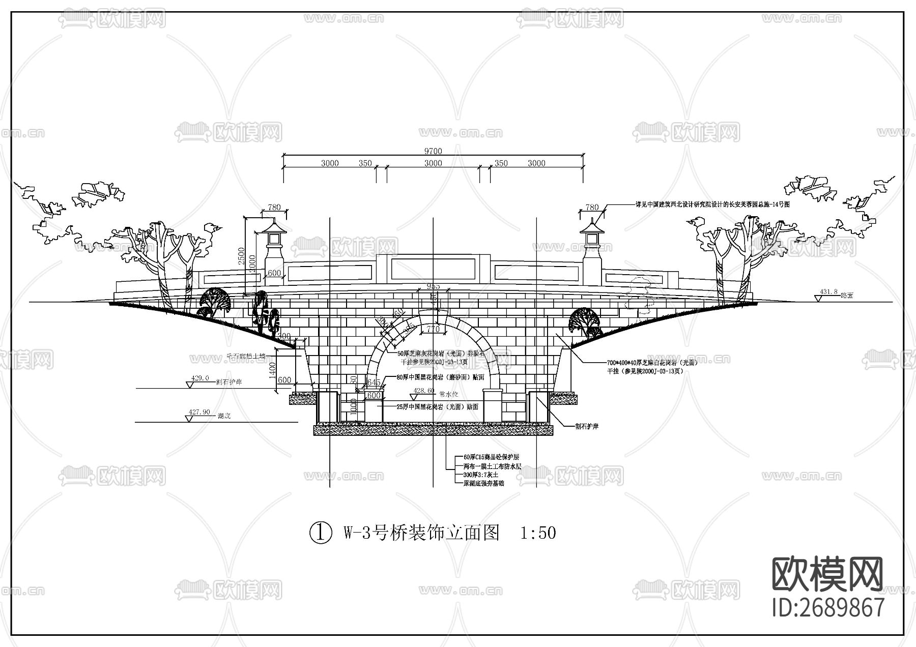 石桥cad立面图下载