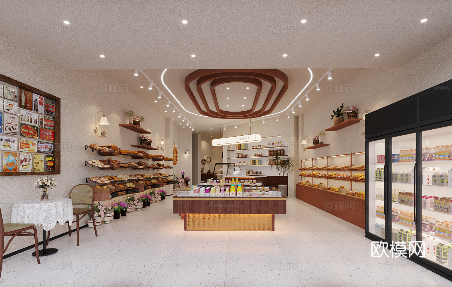 现代蛋糕甜品店3d模型