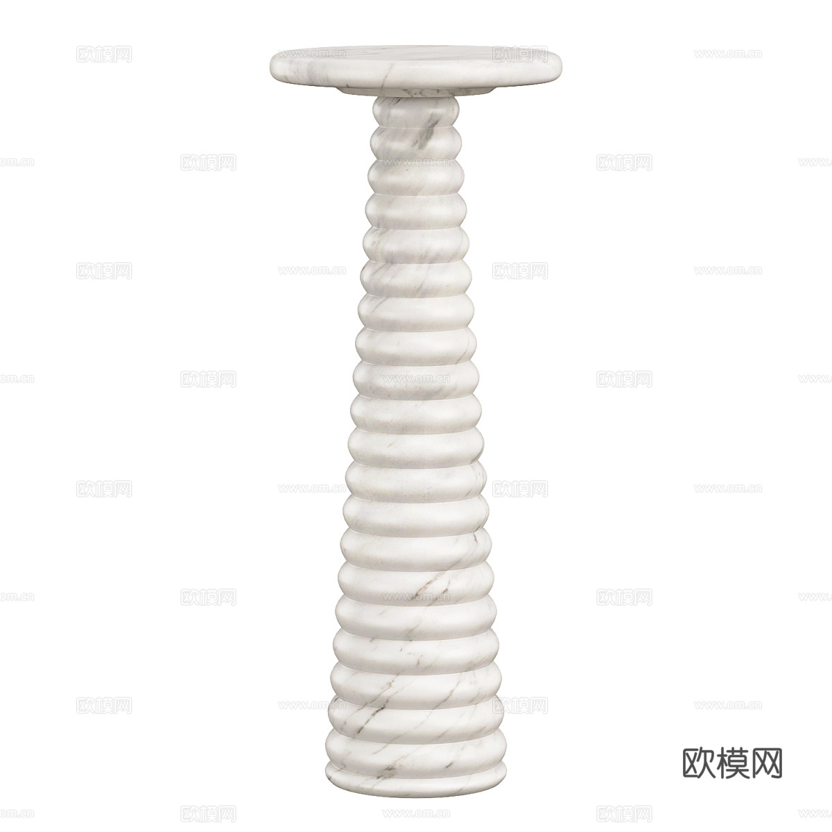现代意式极简大理石圆边几3d模型