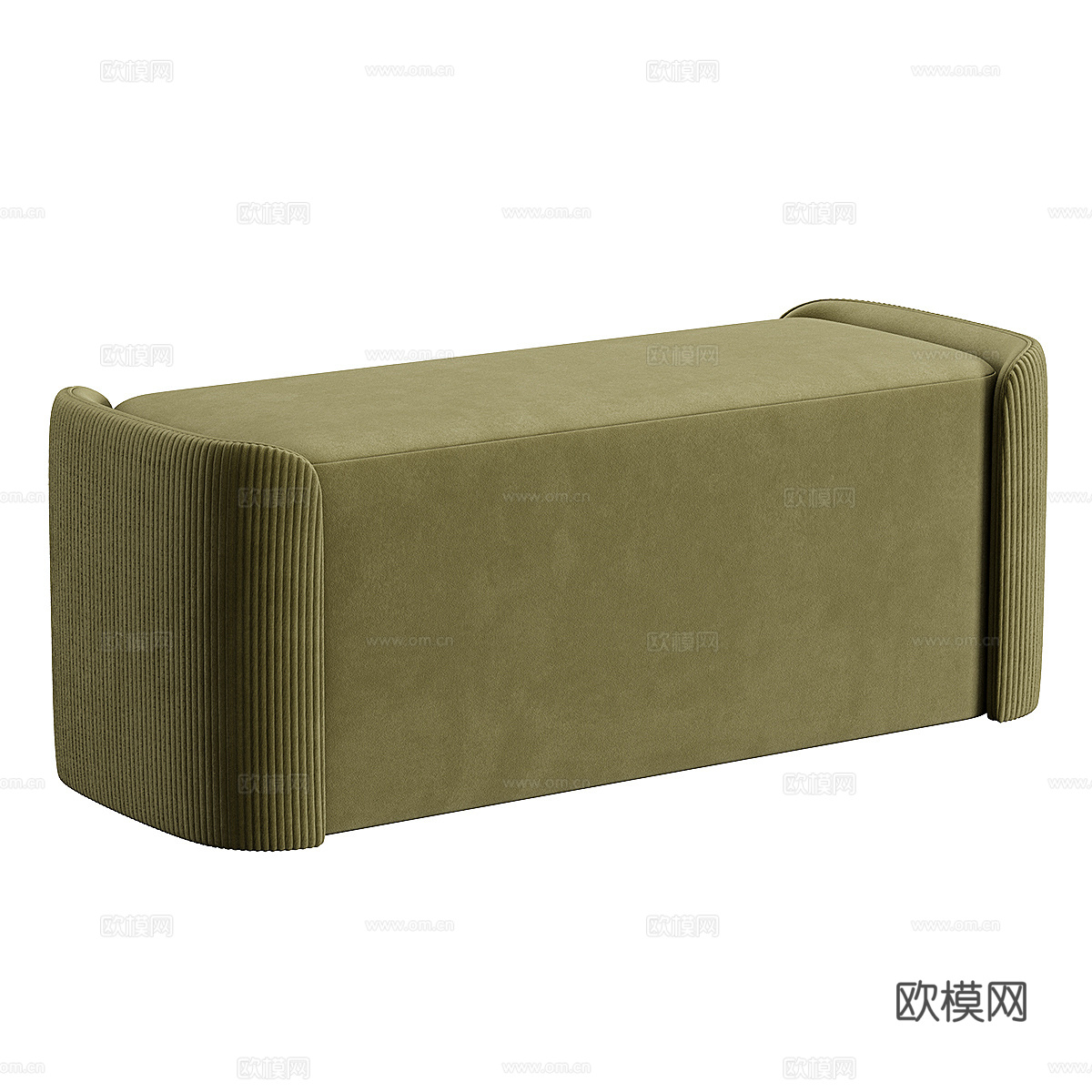 现代奶油风布艺沙发凳 脚踏3d模型