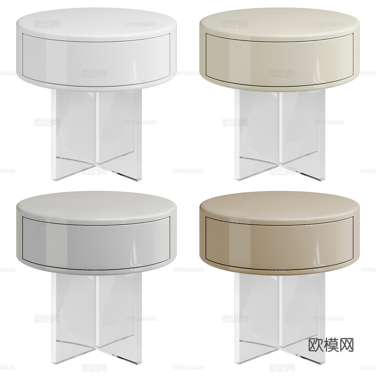 现代意式奶油风 Cloud 床头柜3d模型