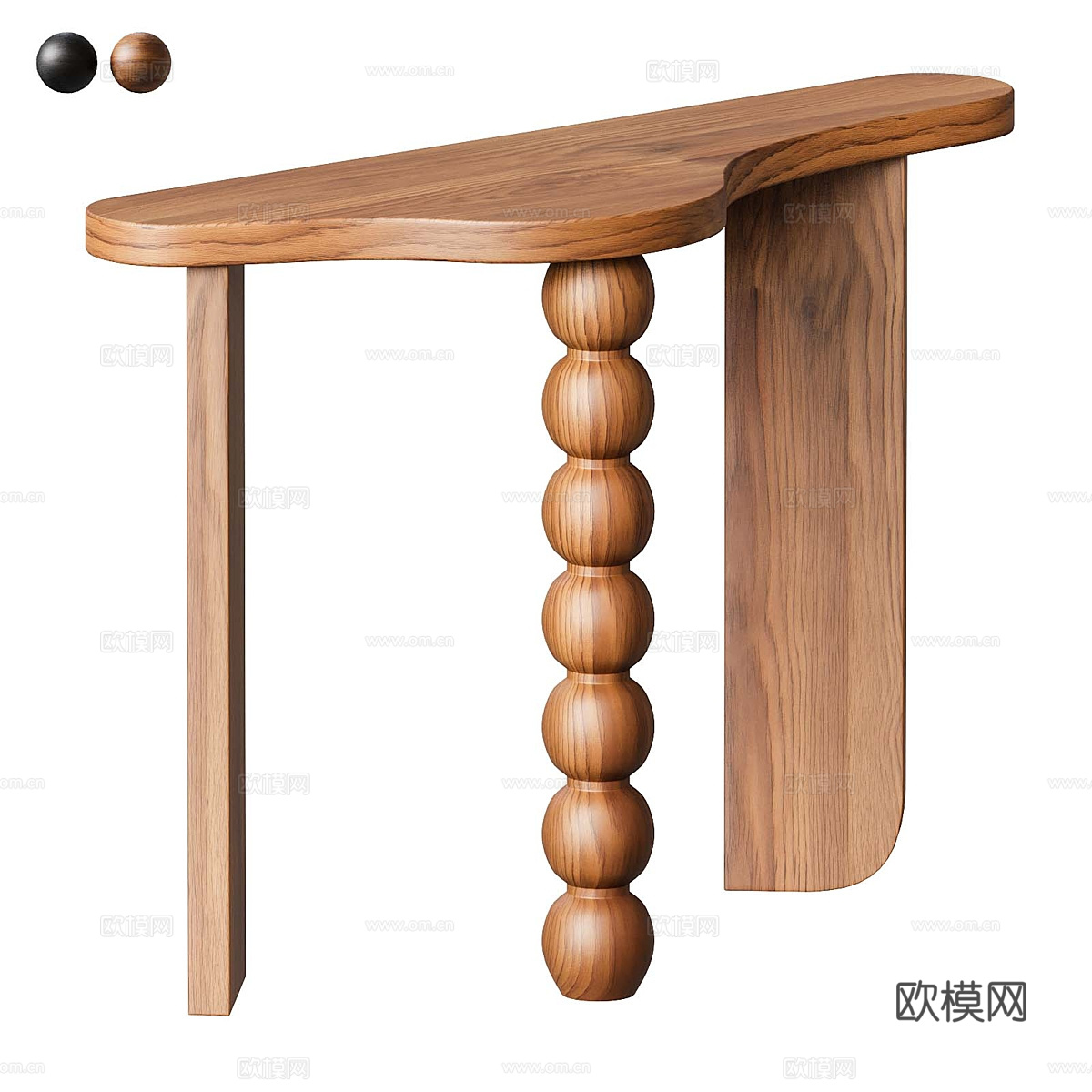 新中式中古风实木端景台 玄关桌 玄关柜3d模型