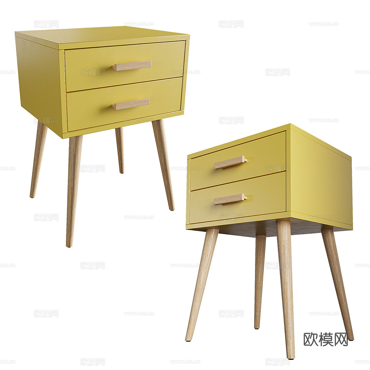 现代北欧 Yvain 床头柜3d模型