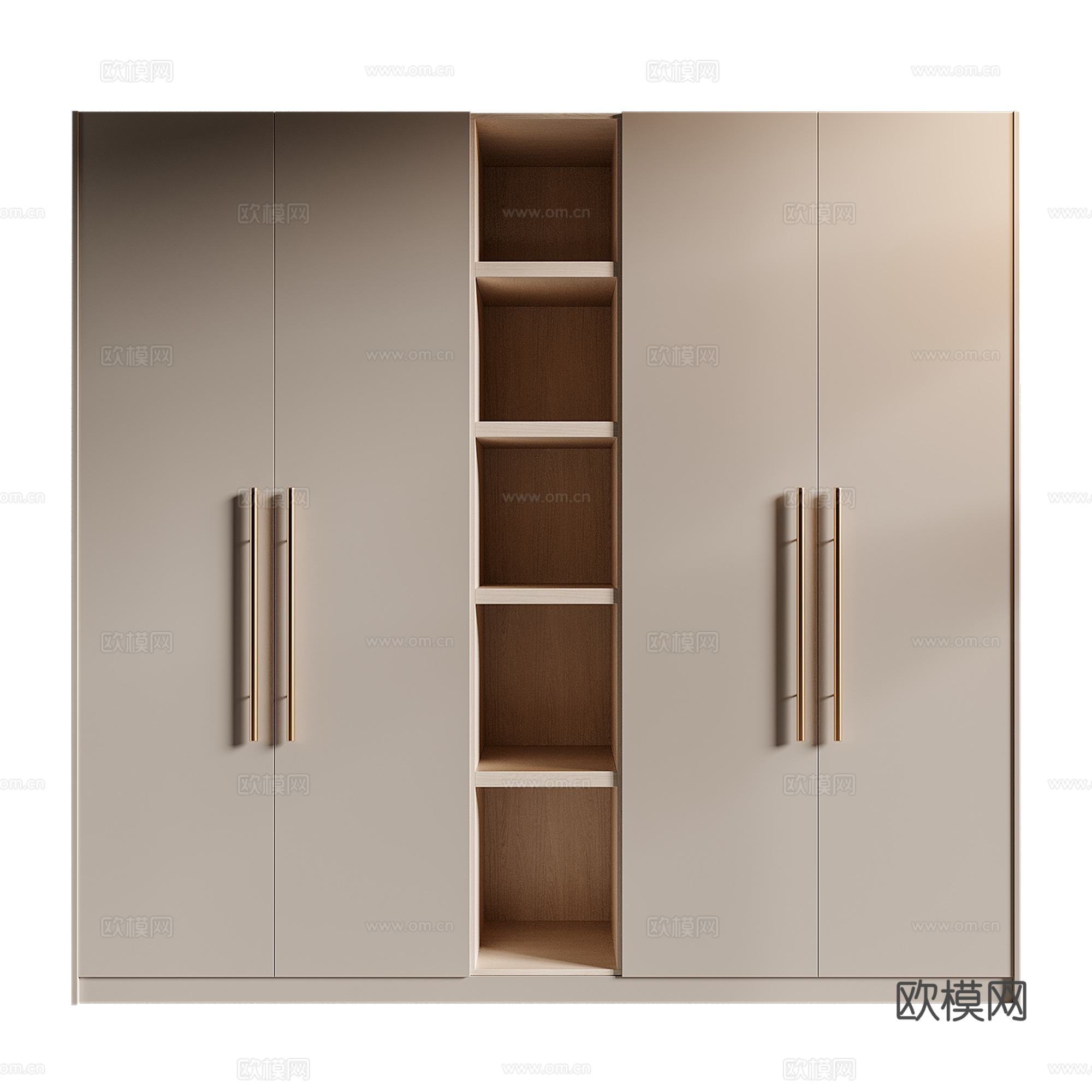现代意式极简开门衣柜3d模型