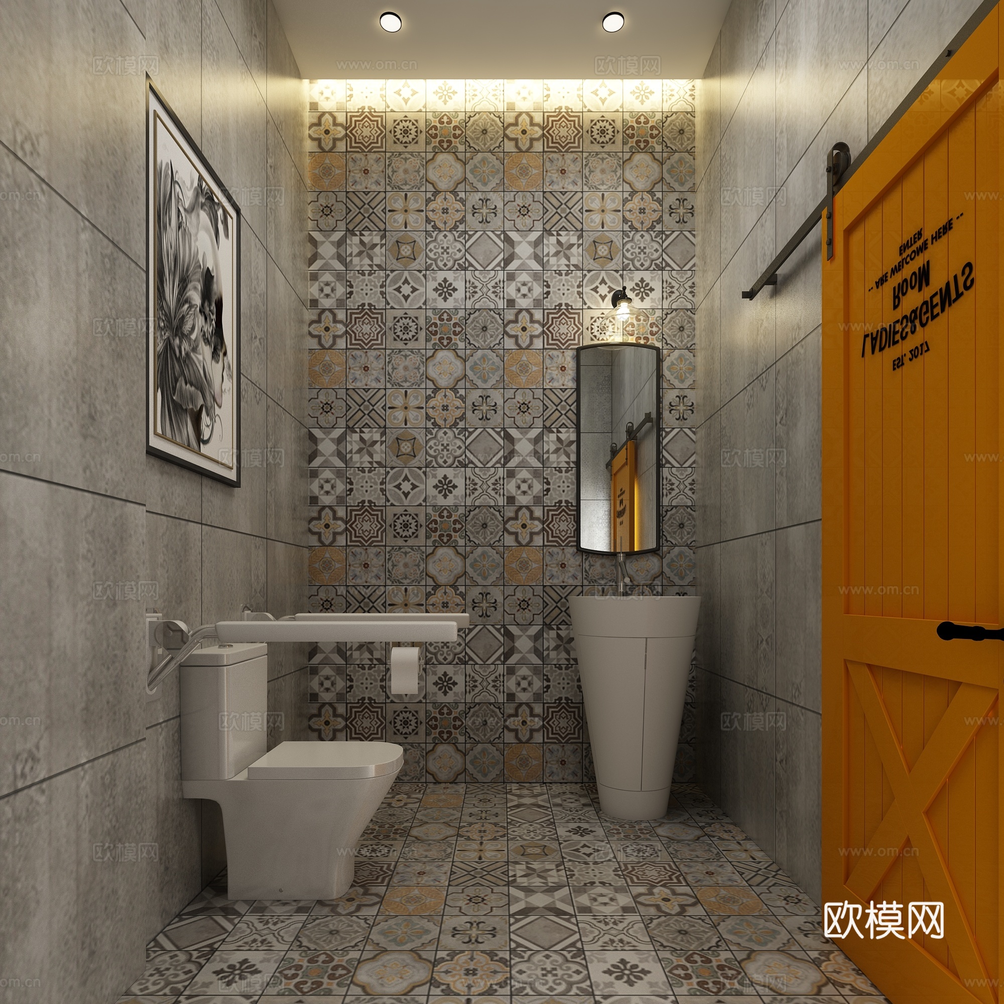 工业风工装卫生间3d模型