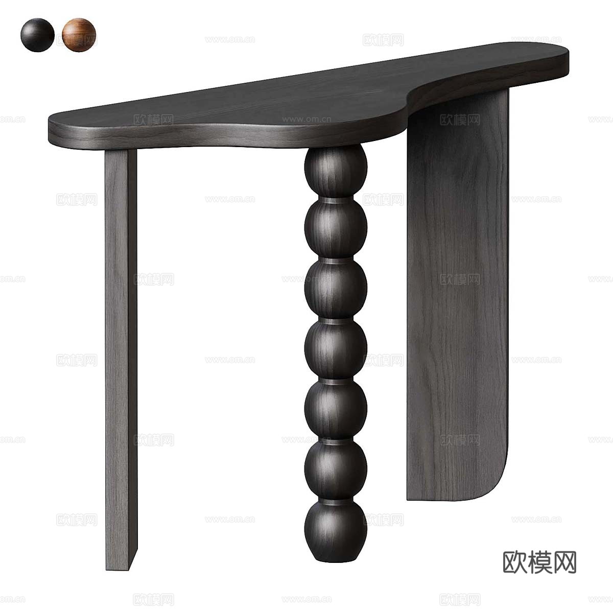 新中式中古风实木端景台 玄关桌 玄关柜3d模型