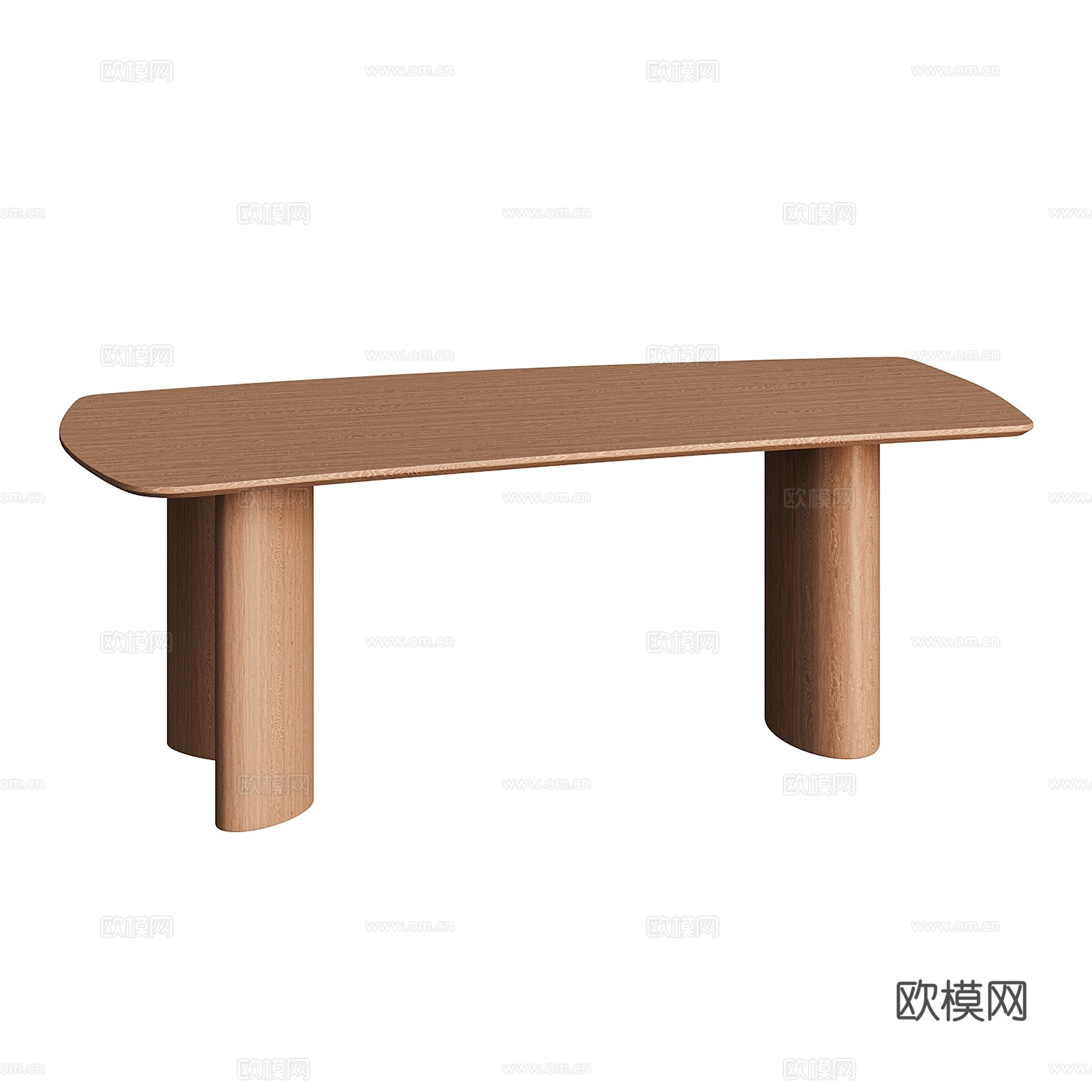 新中式实木餐桌3d模型