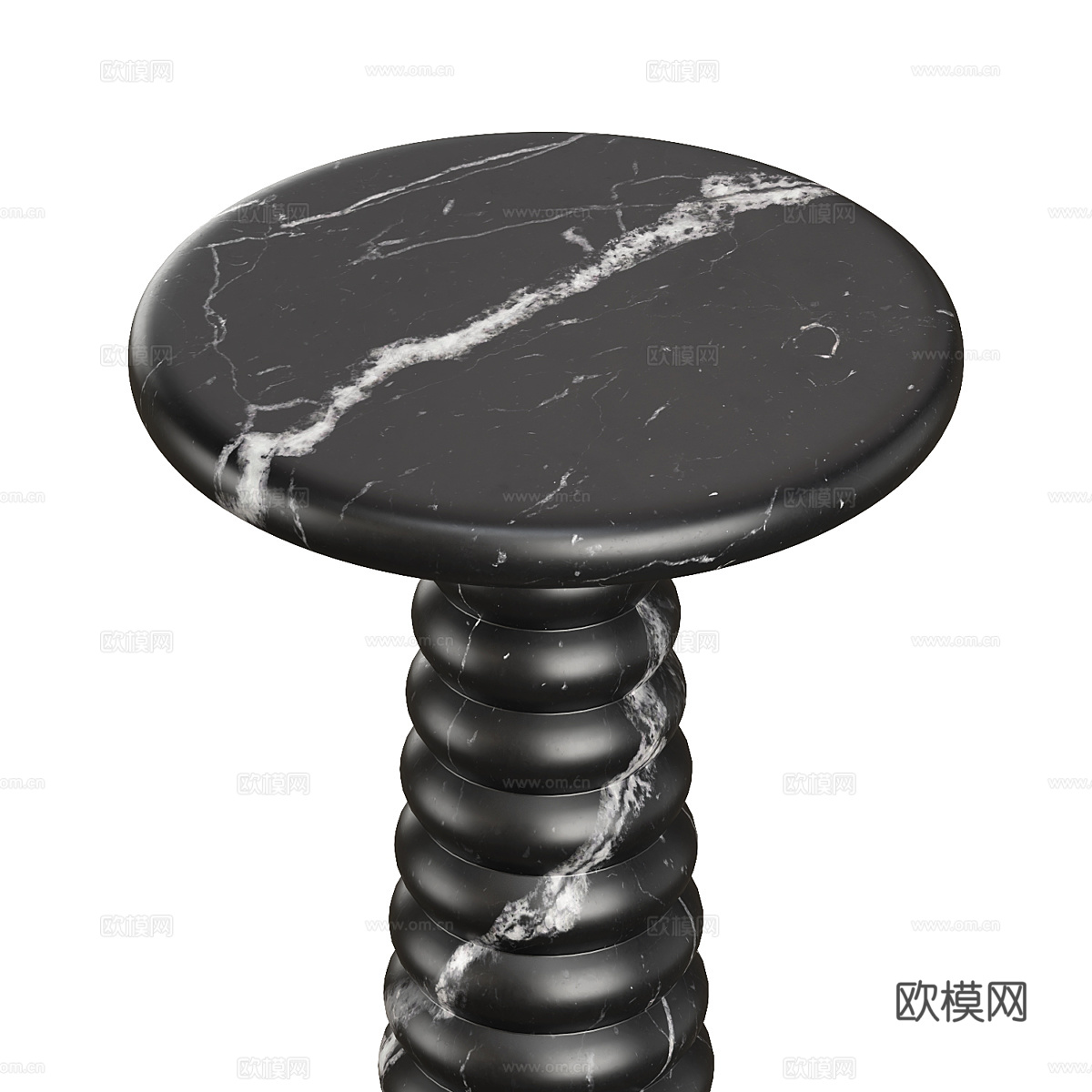 现代意式极简大理石圆边几3d模型