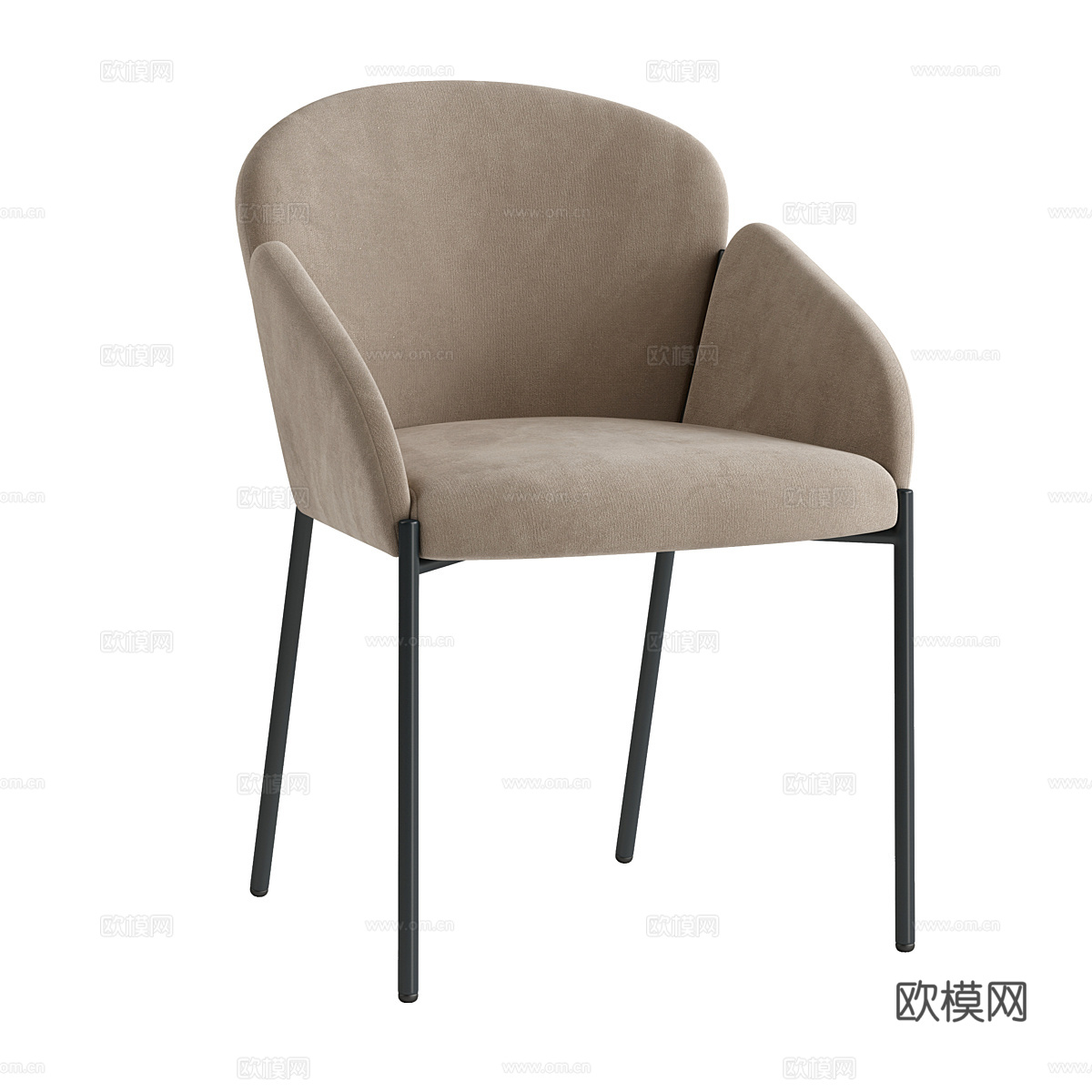 现代极简 Melia 布艺单椅3d模型