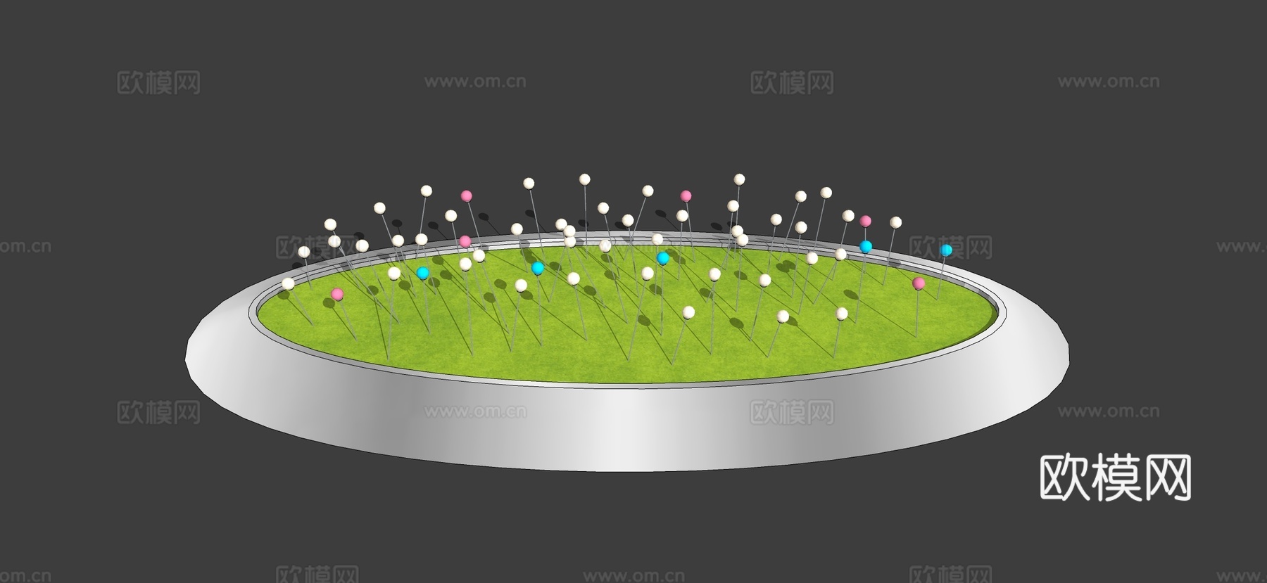 现代商业街星星灯 草坪灯 珊瑚灯 荷花灯 氛围灯su模型下载（渲染图4）
