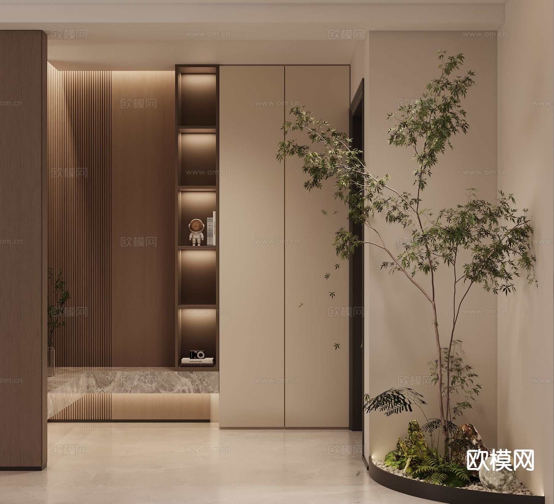 现代入户玄关3d模型下载