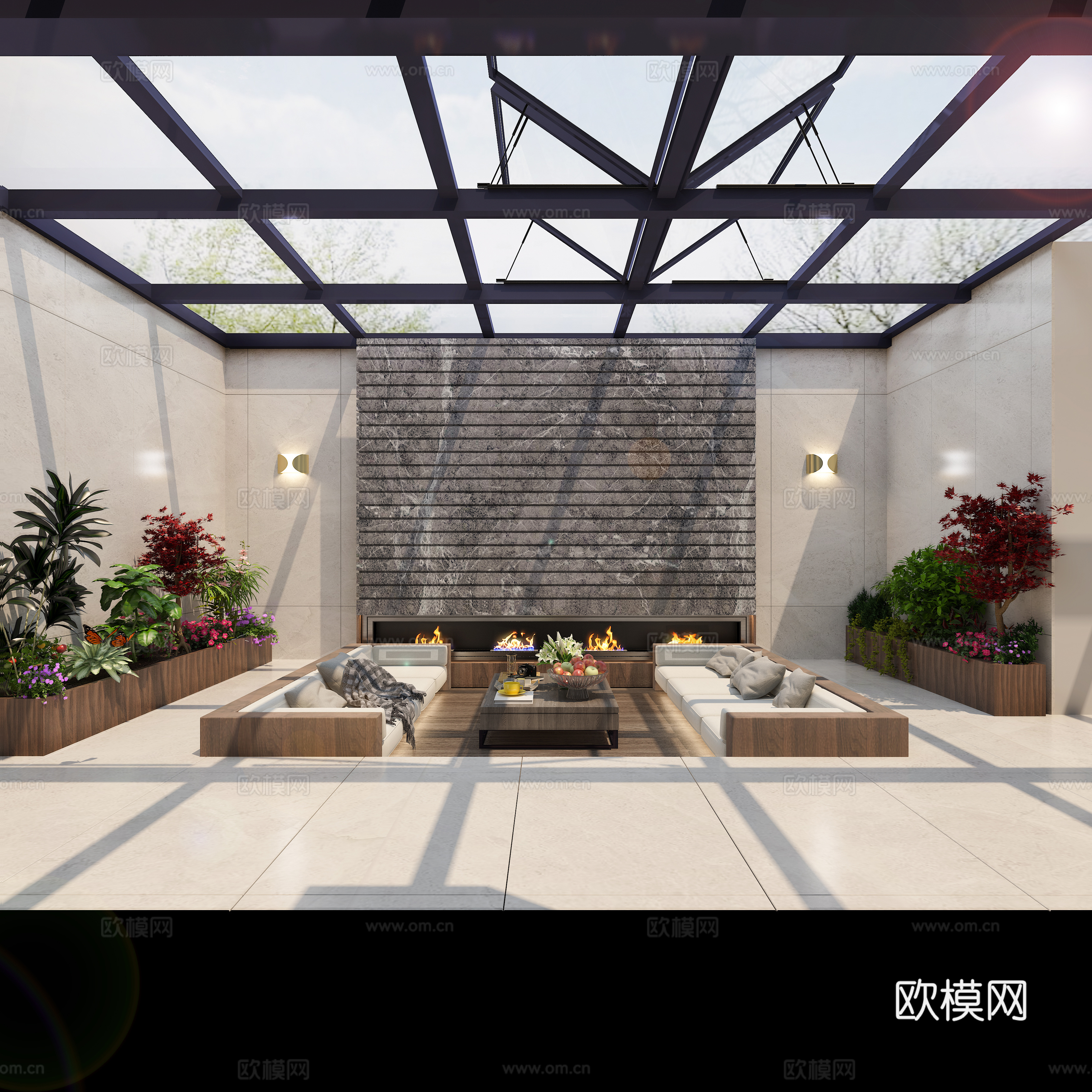 现代露台3d模型