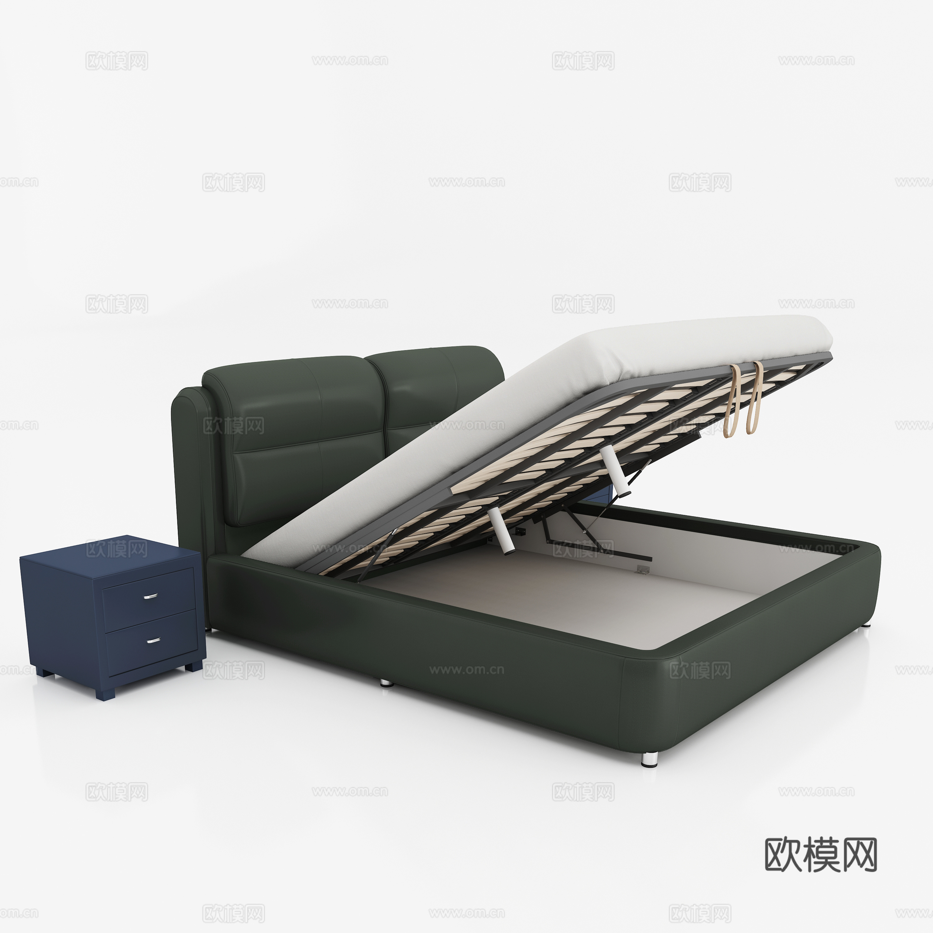 现代卧室床 储物床 骨架床3d模型