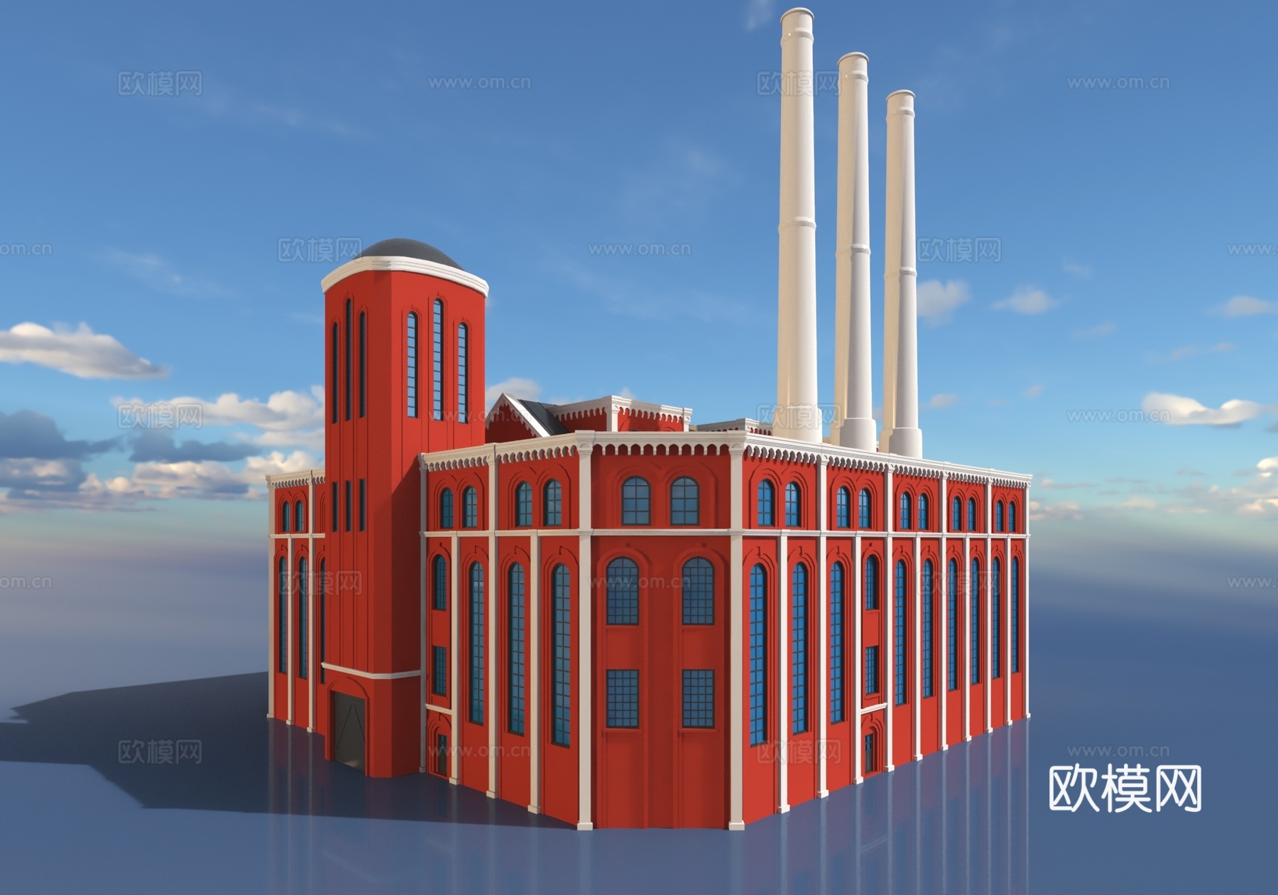 工厂建筑 建筑外观 复古建筑3d模型