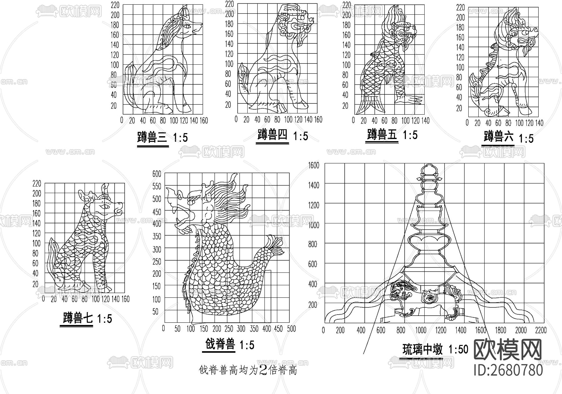 仿古建筑CAD节点大样下载（渲染图2）