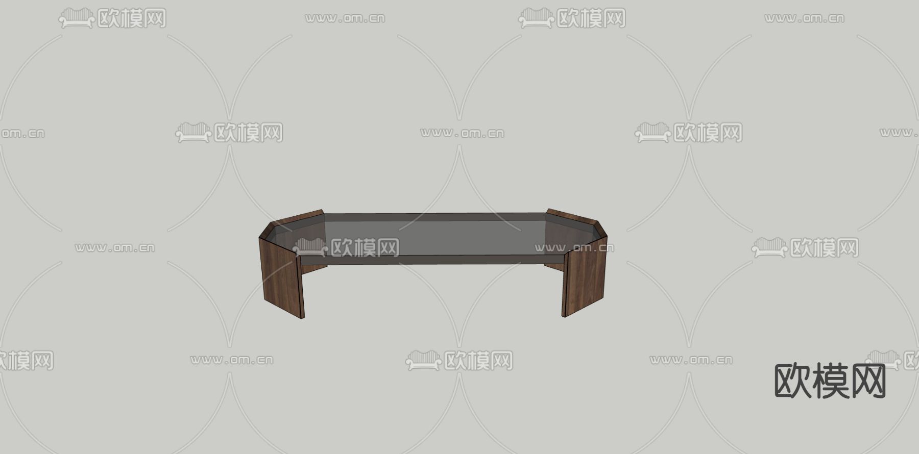 玻璃茶几su模型下载（渲染图2）