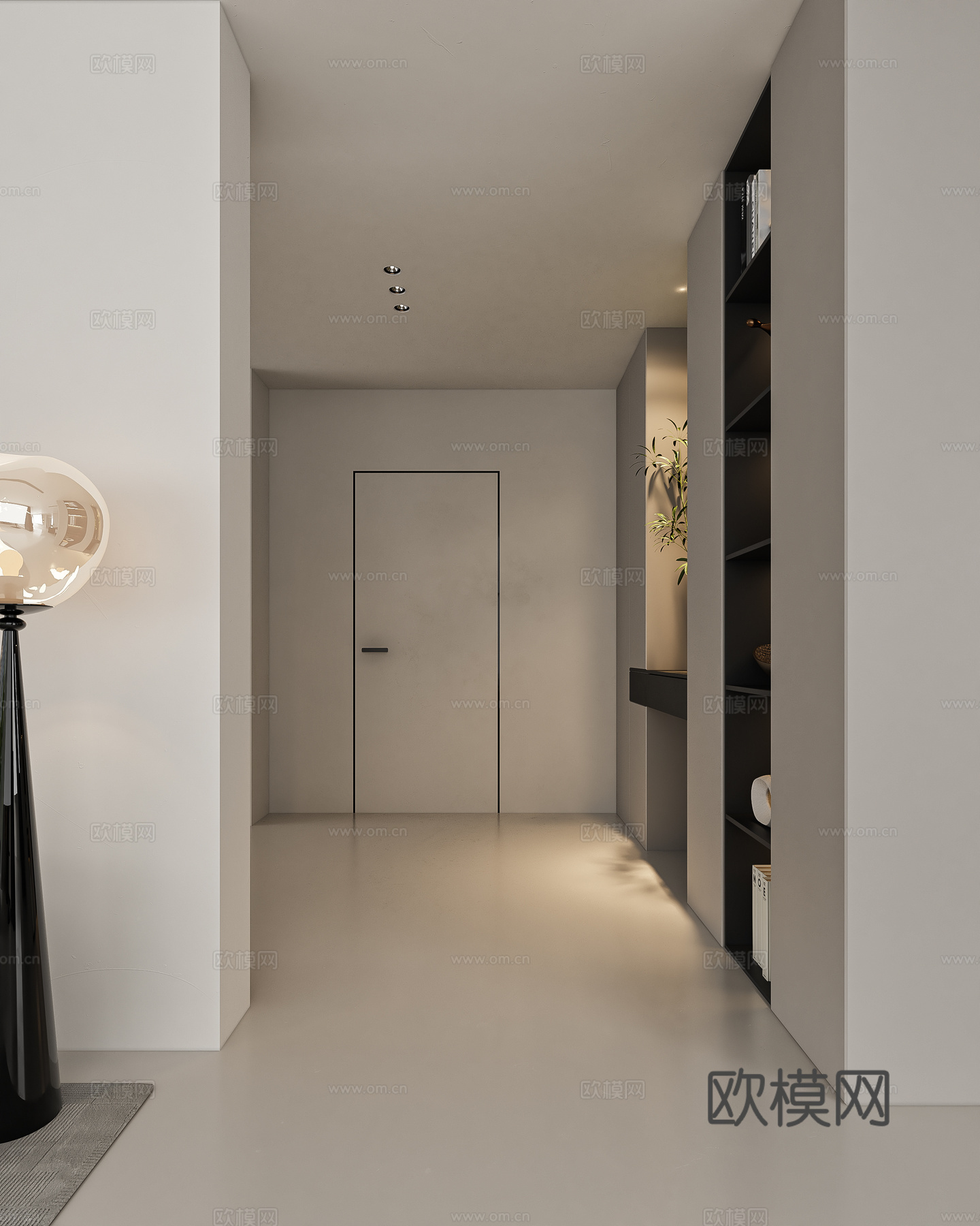 现代极简客餐厅3d模型