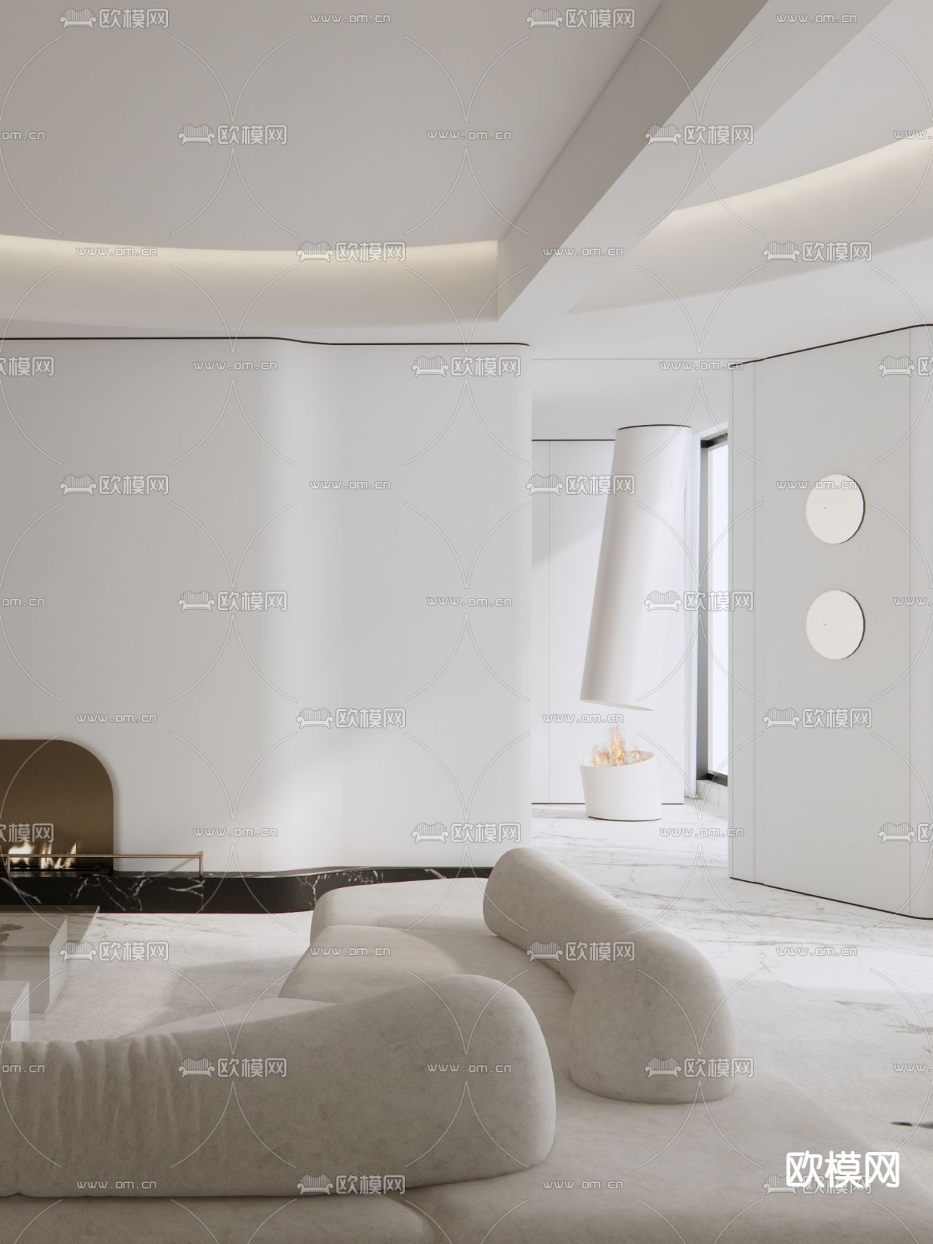 岛屿沙发 转角沙发su模型下载（渲染图1）