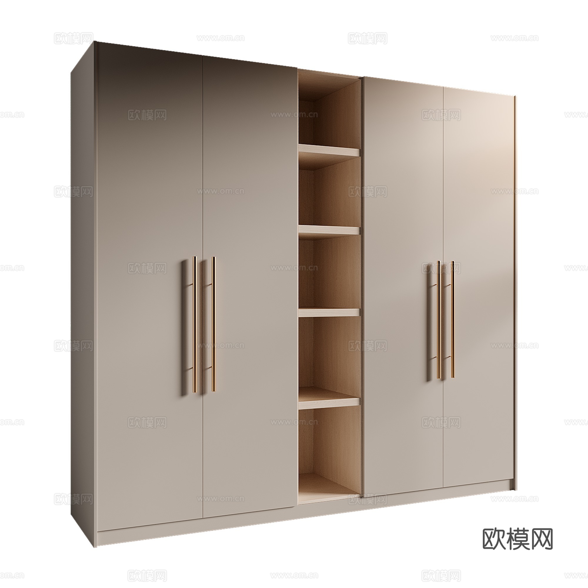 现代意式极简开门衣柜3d模型