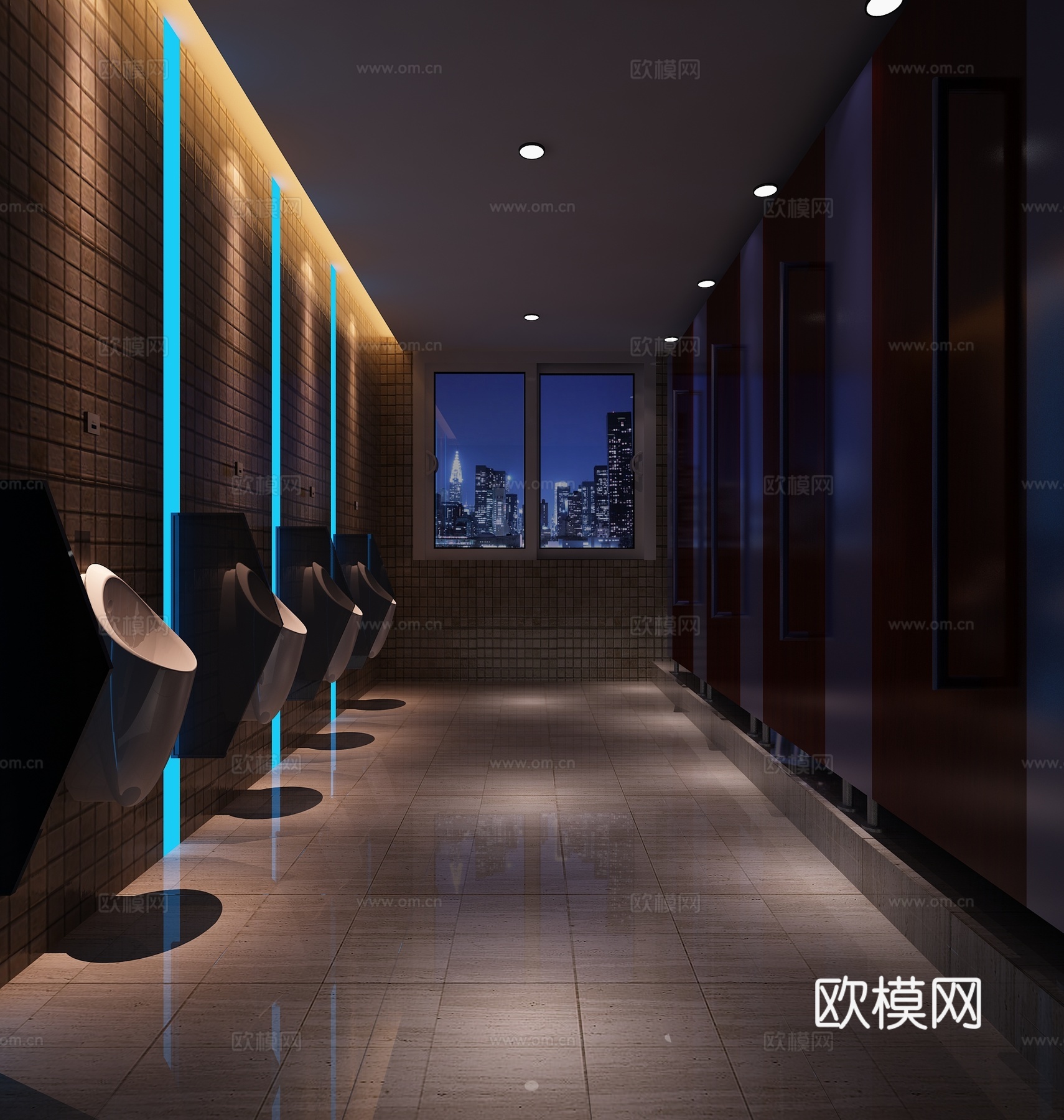 现代公共卫生间3d模型