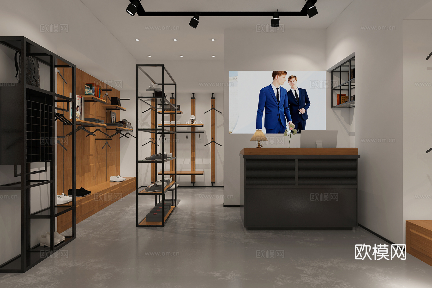 现代服装店 男装店3d模型