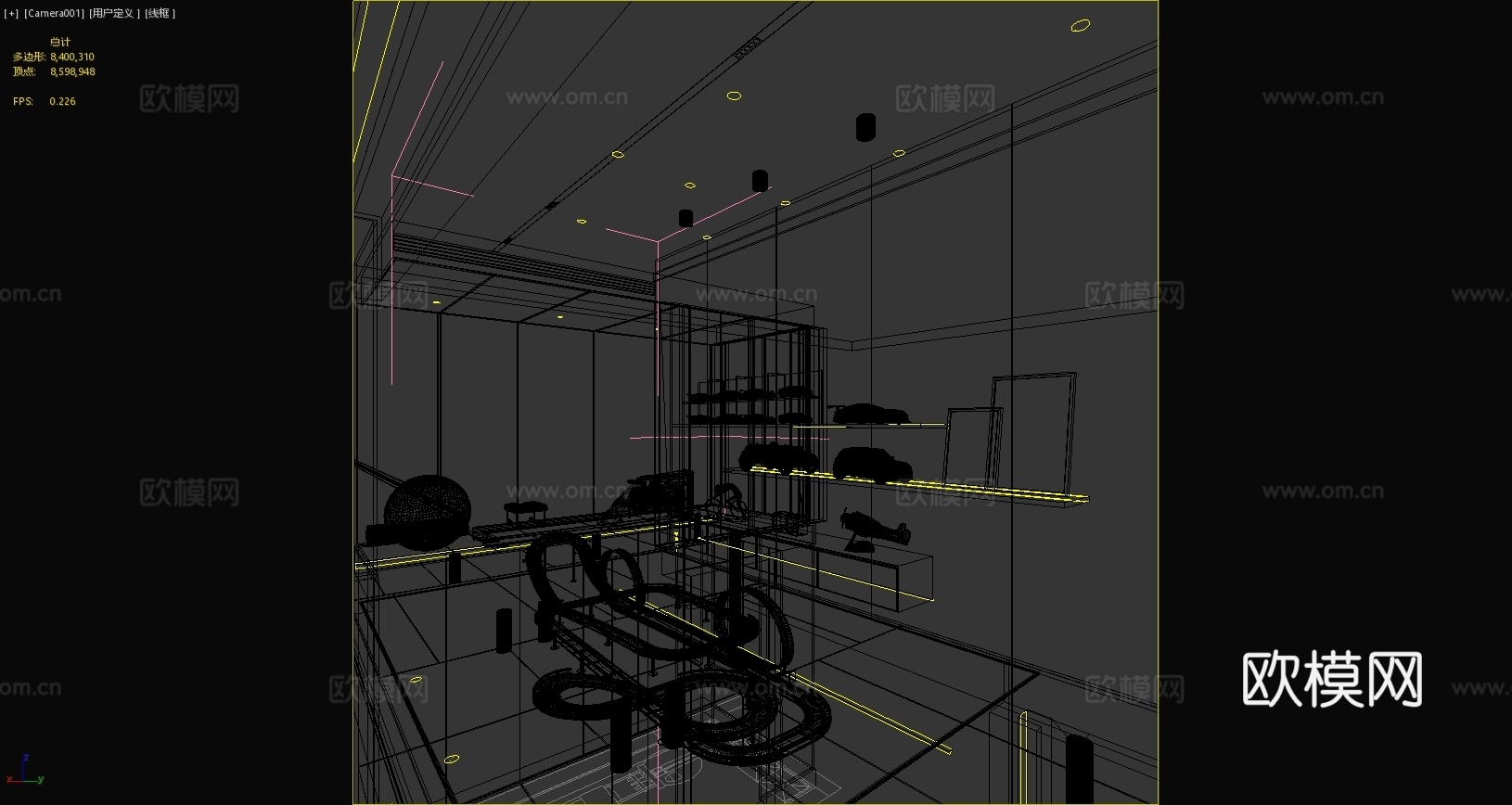 现代儿童娱乐室玩具现代摆件车飞机健身器材3d模型