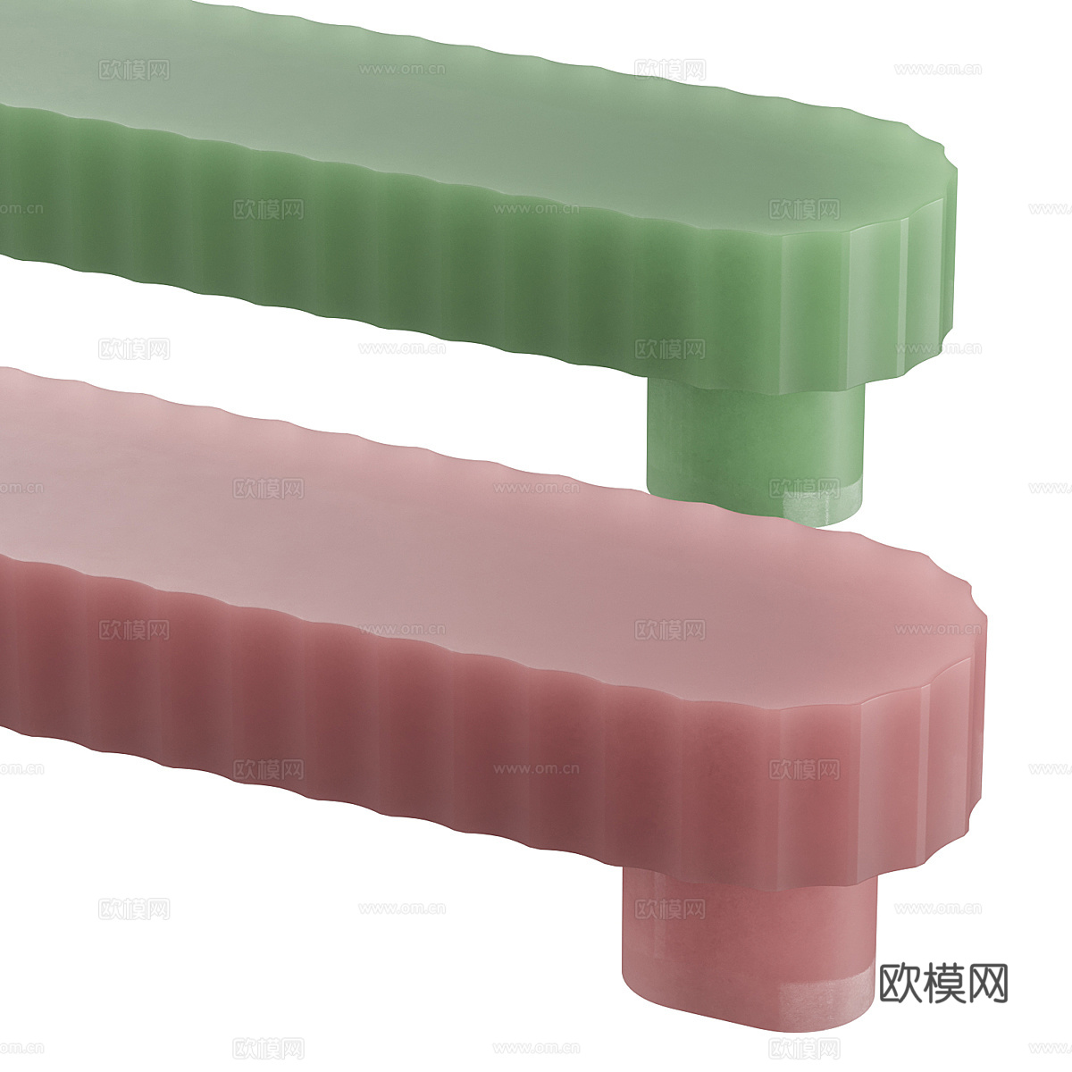 现代意式极简环氧树脂长凳 条凳 床尾凳3d模型